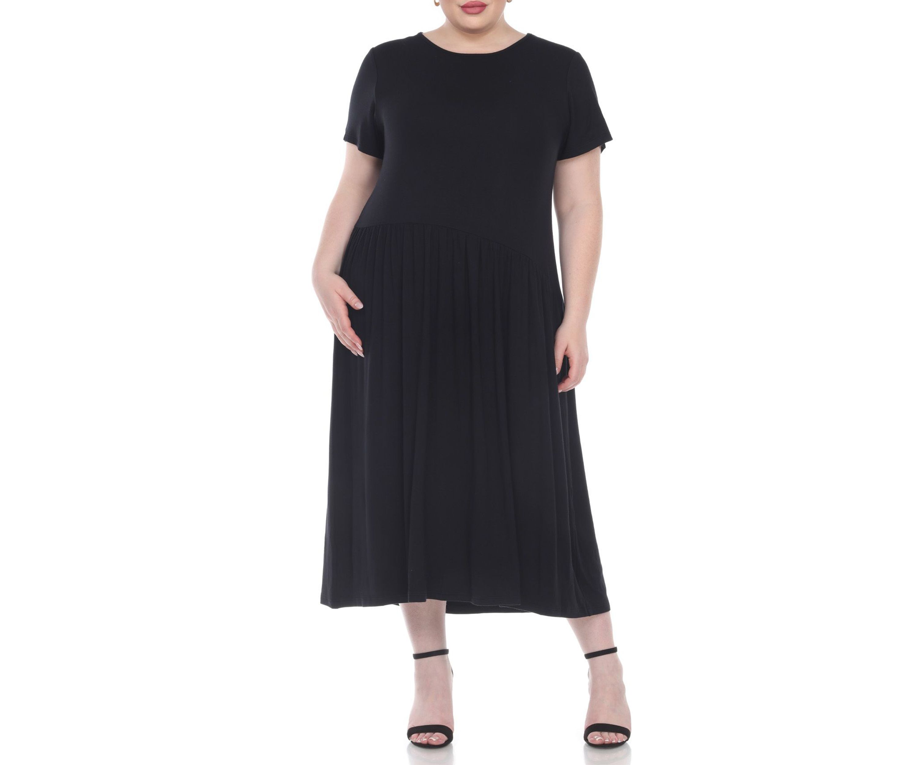 Plus Size Short Sleeves Maxi Dress