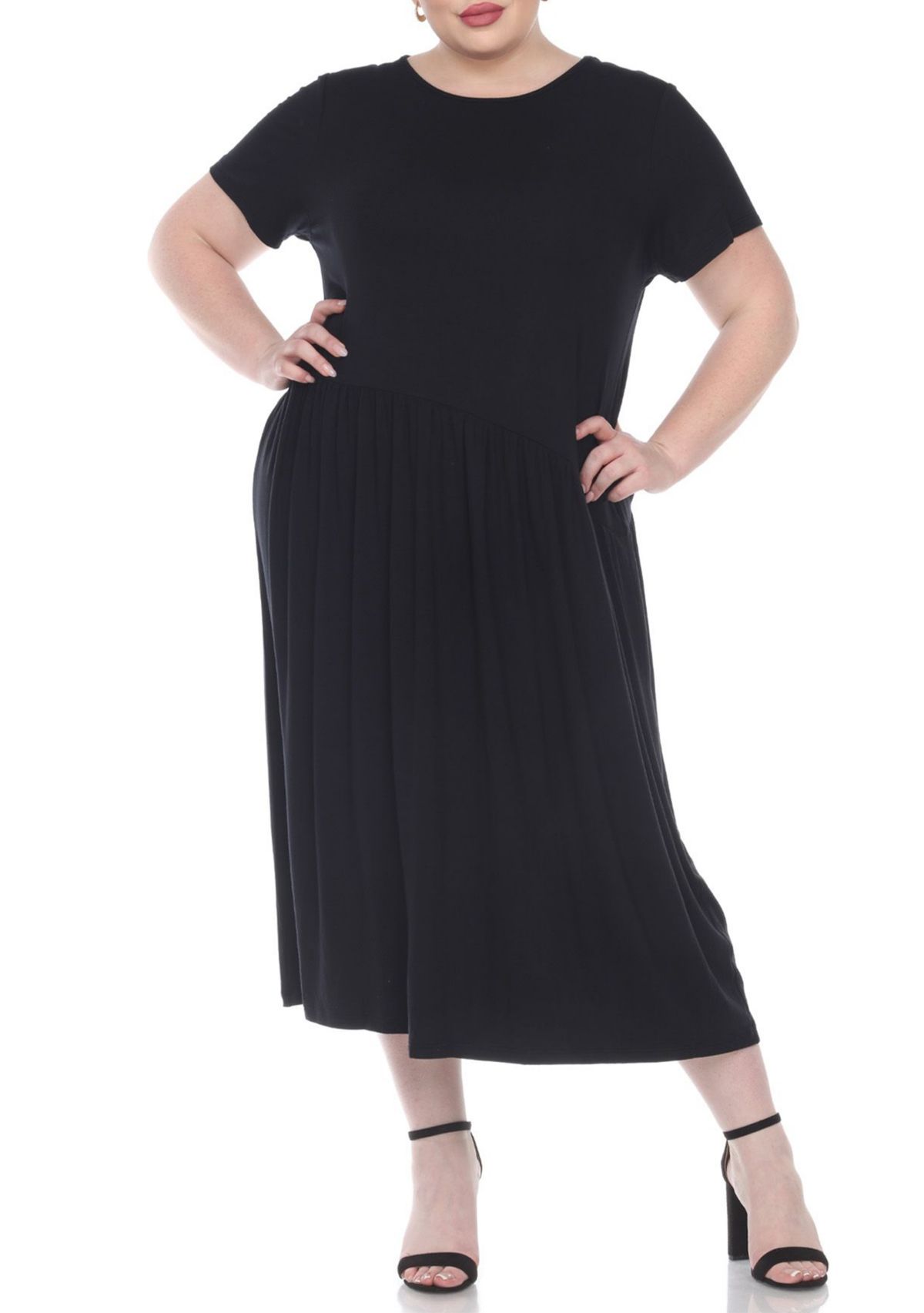 Plus Size Short Sleeves Maxi Dress