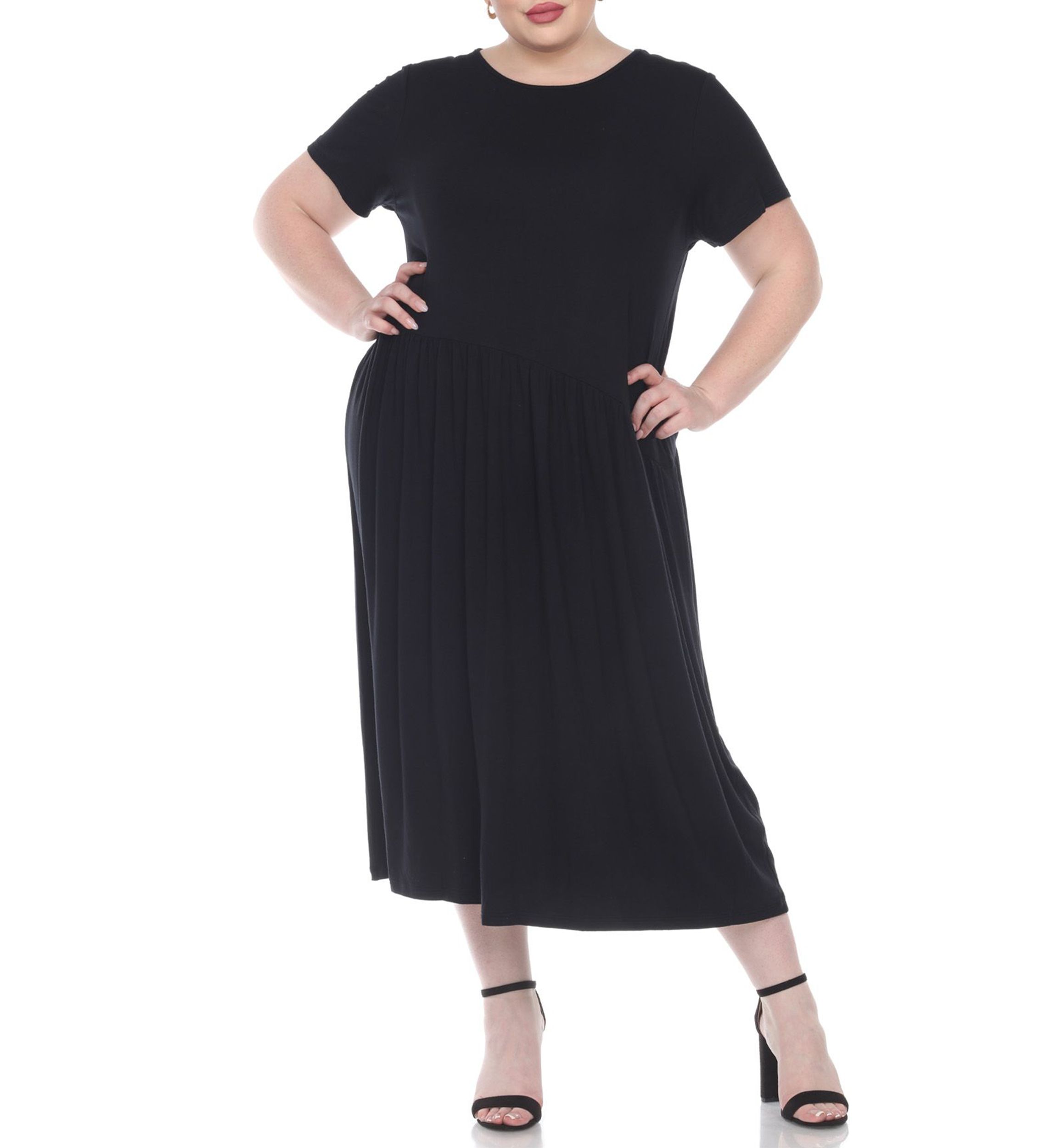 Plus Size Short Sleeves Maxi Dress