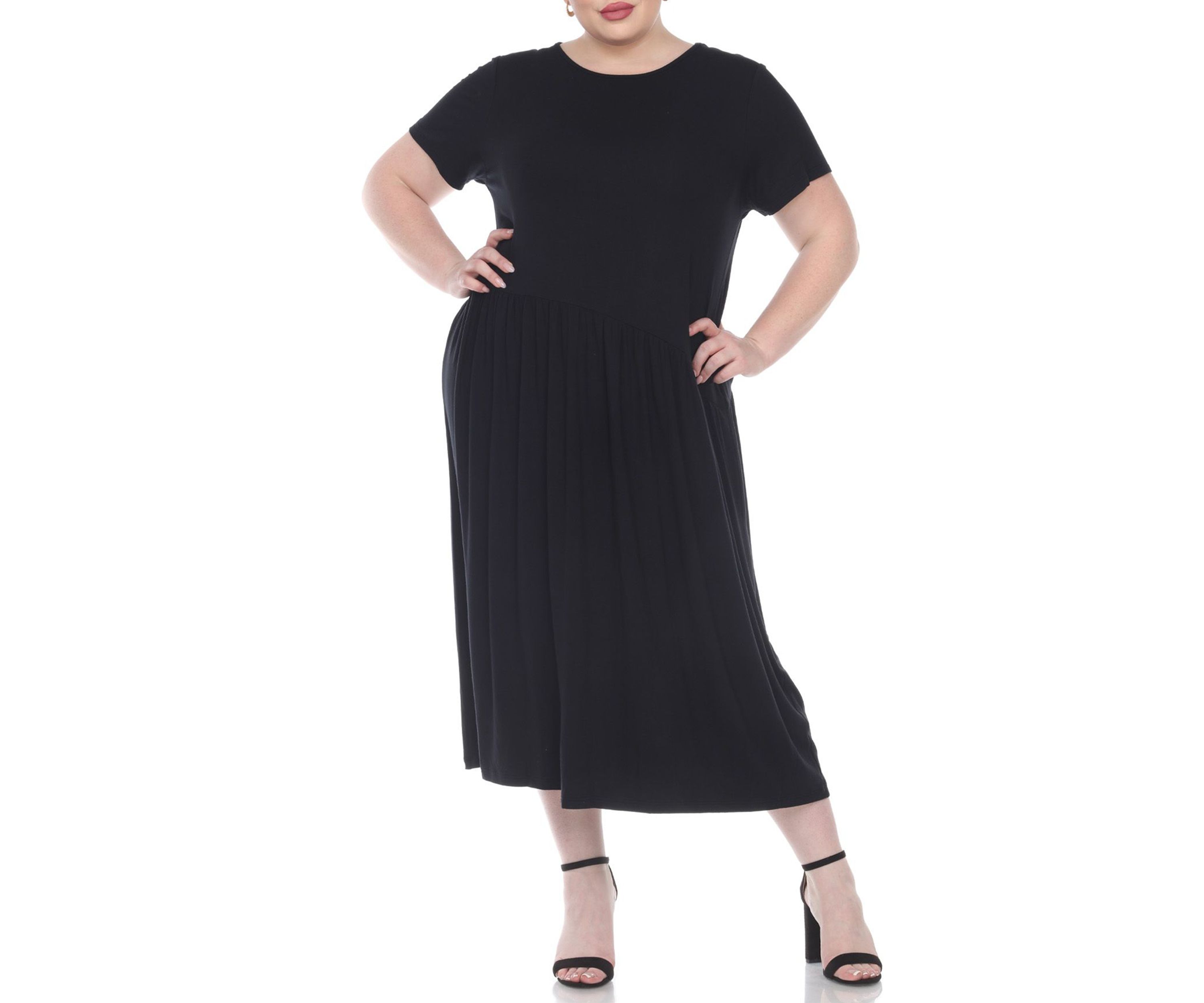 Plus Size Short Sleeves Maxi Dress