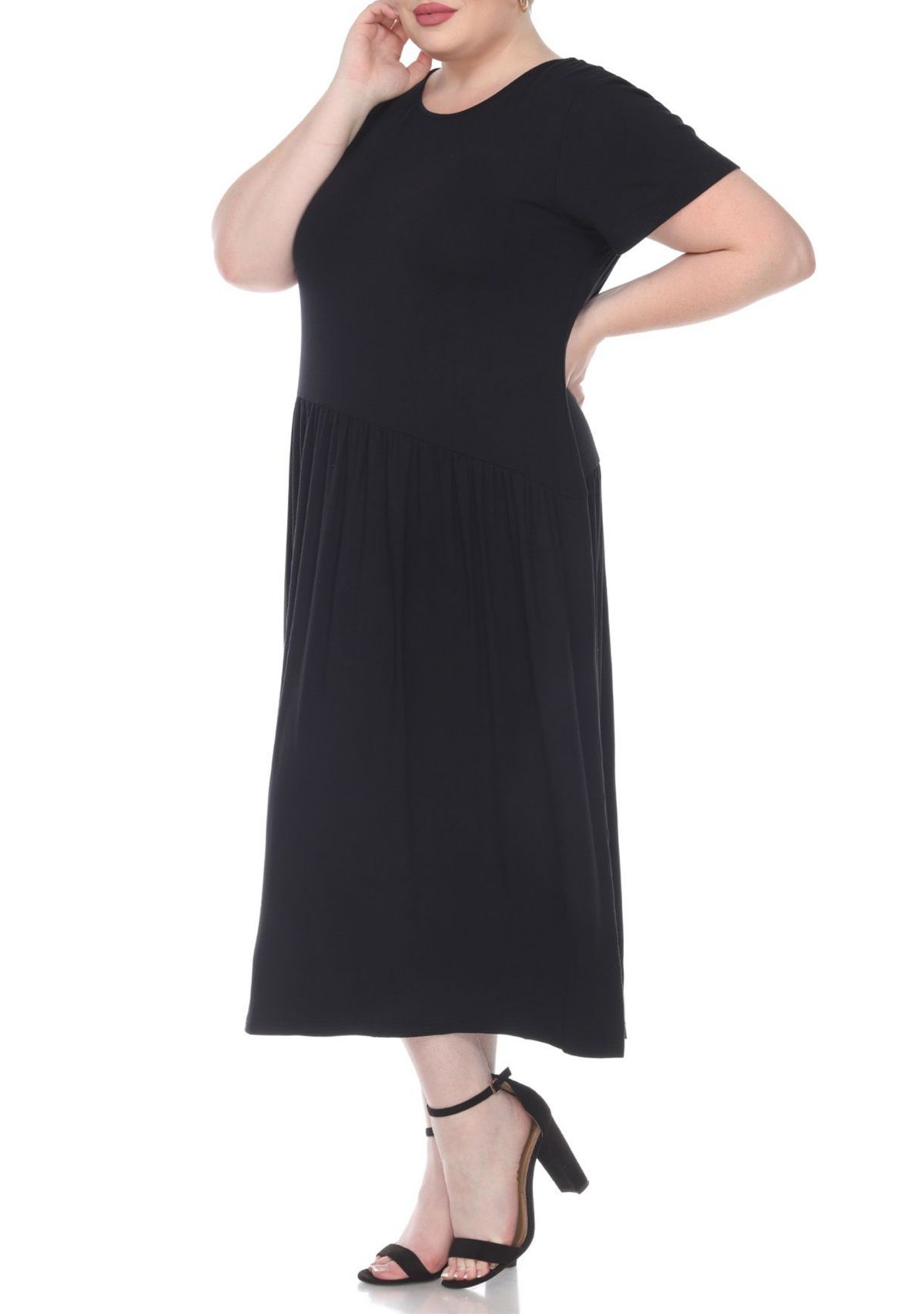 Plus Size Short Sleeves Maxi Dress