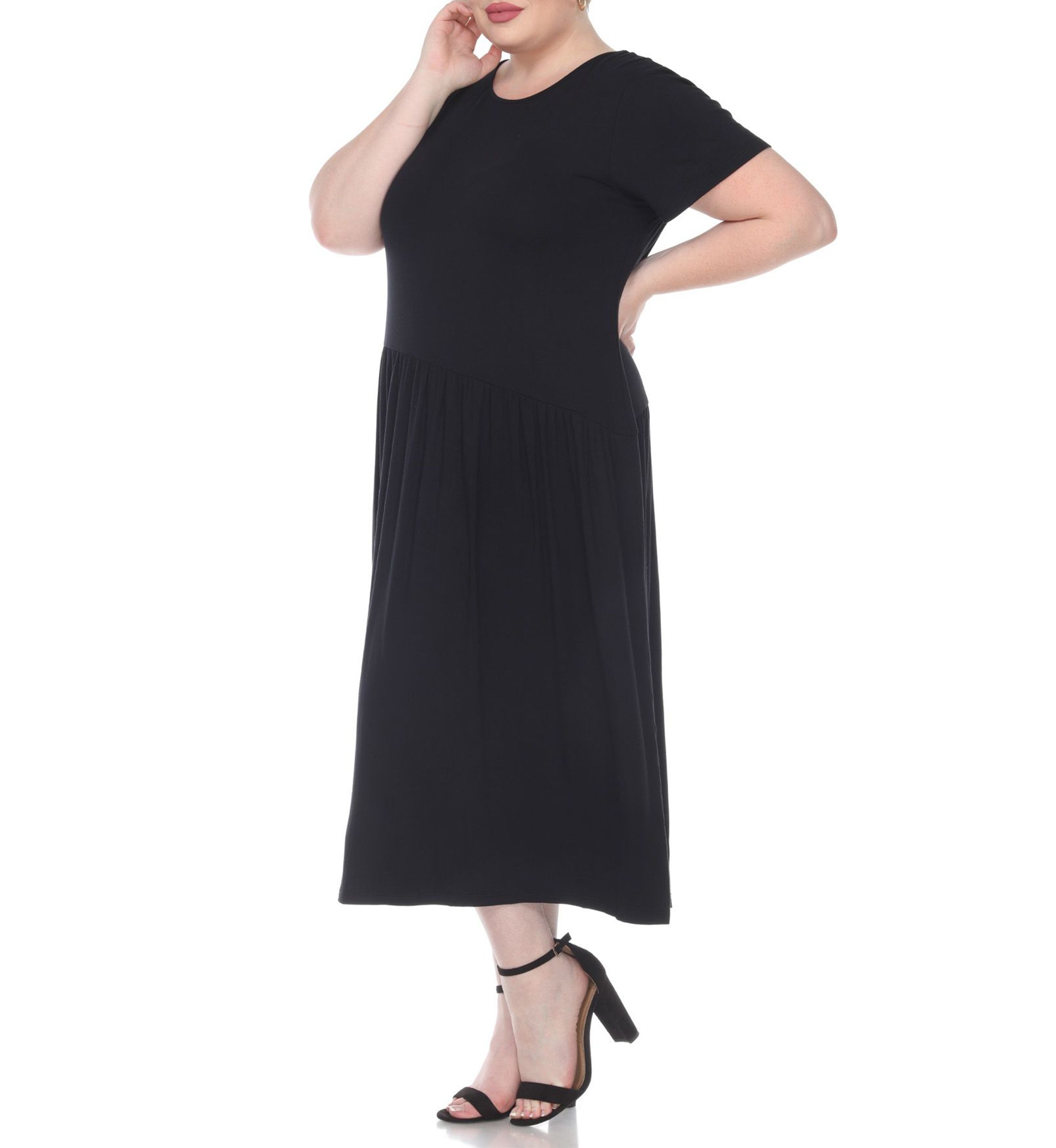 Plus Size Short Sleeves Maxi Dress
