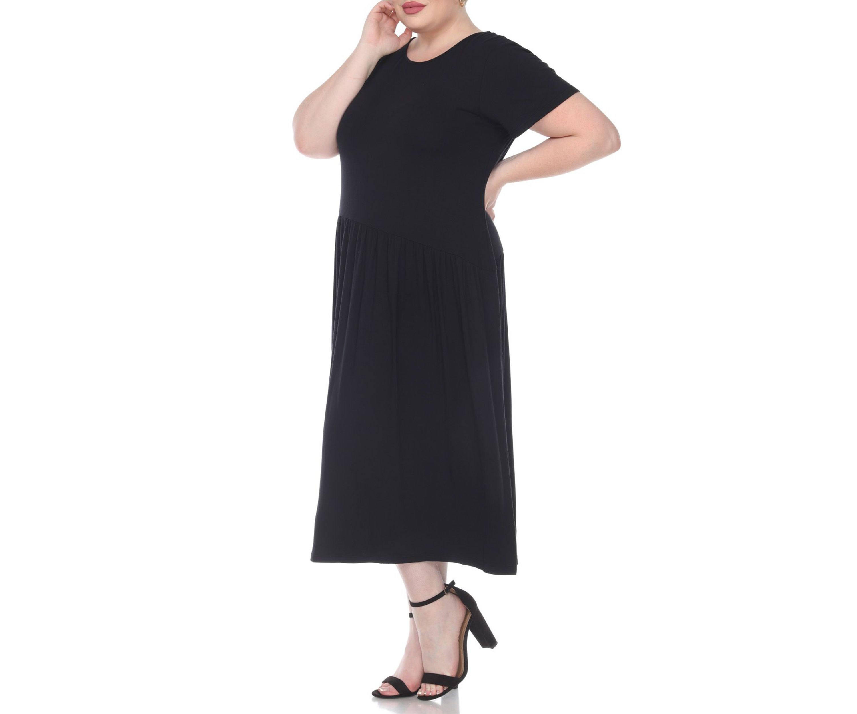 Plus Size Short Sleeves Maxi Dress