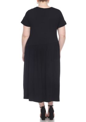 Plus Short Sleeves Maxi Dress