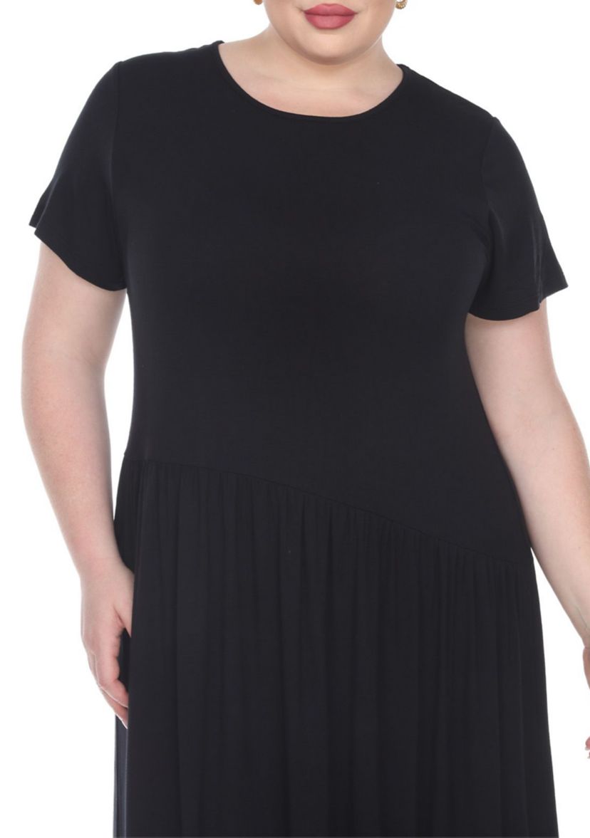 Plus Size Short Sleeves Maxi Dress