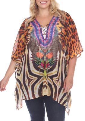 Plus Animal Print Caftan