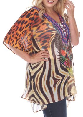 Plus Animal Print Caftan