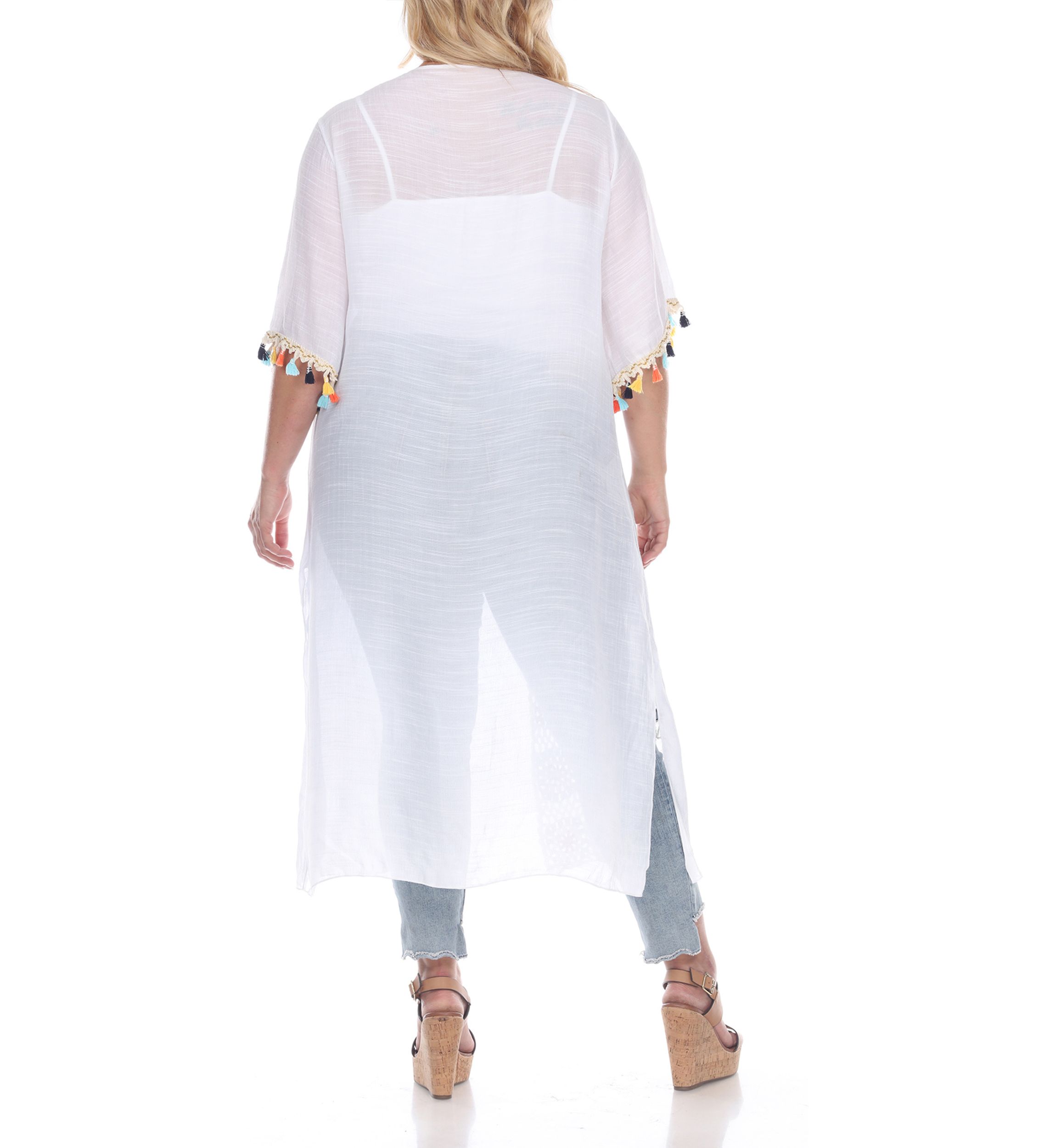 Plus Size Crochet Kimono Cover-Up