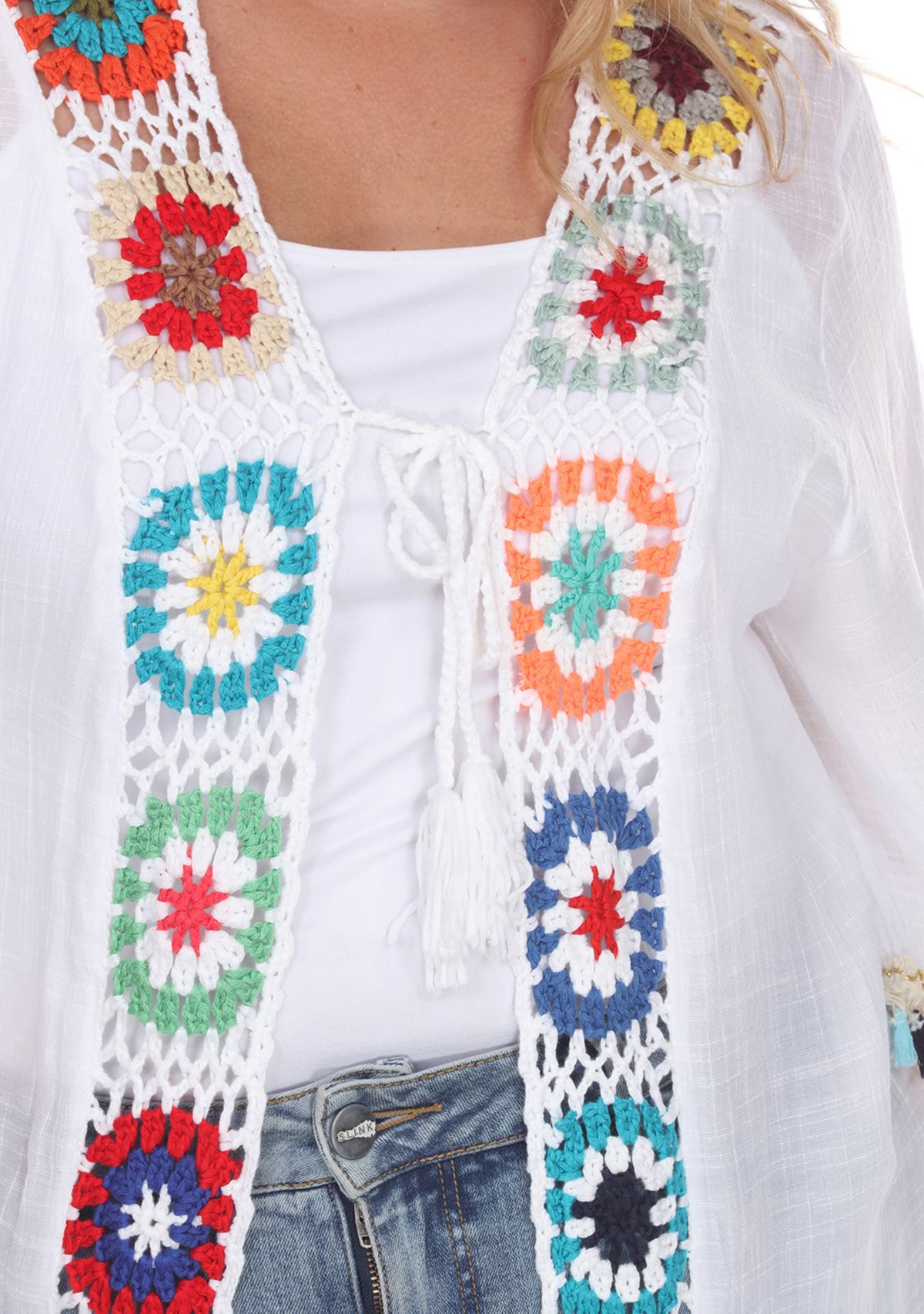 Plus Size Crochet Kimono Cover-Up