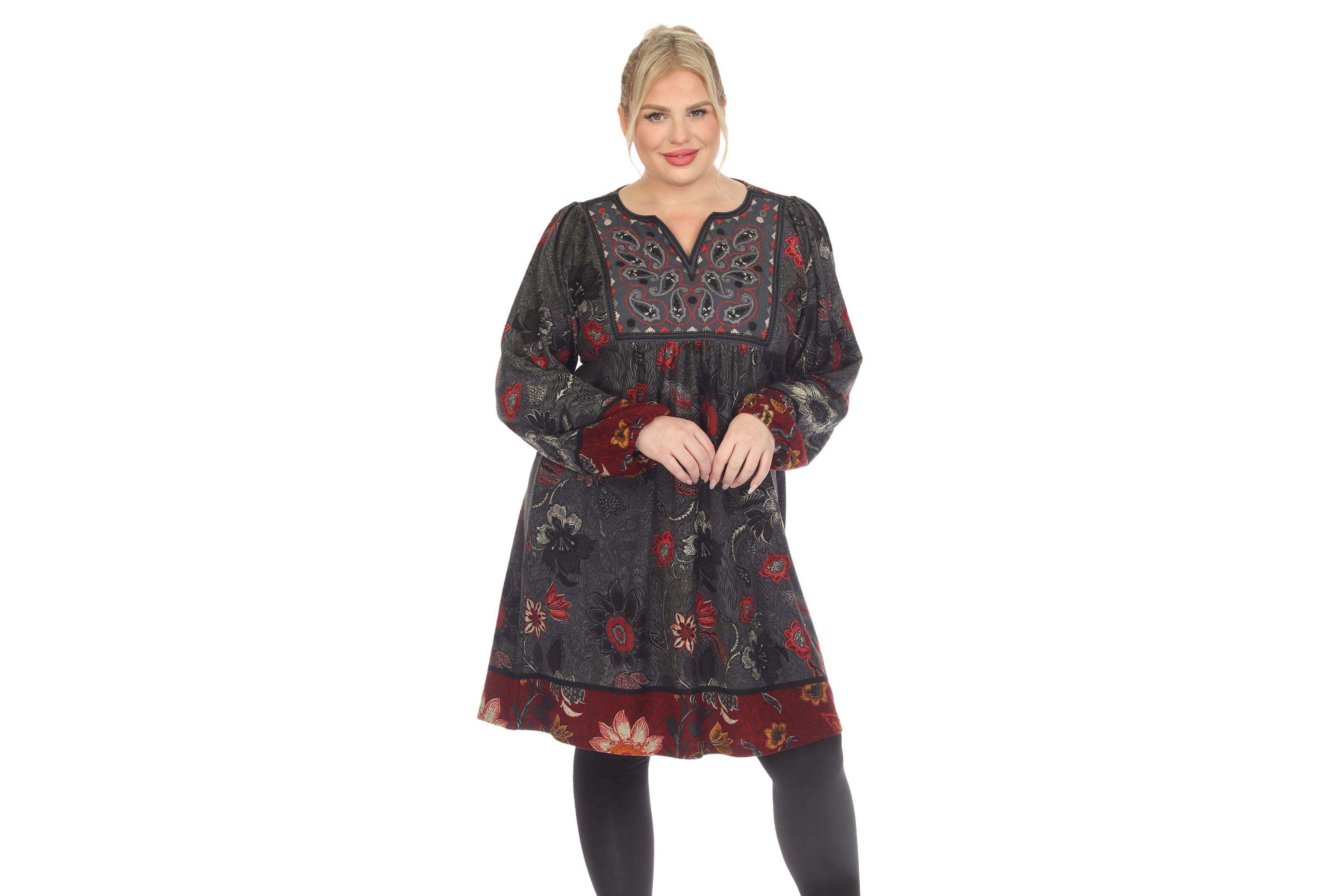 PS Paisley Floral Embroidered Sweater Dress