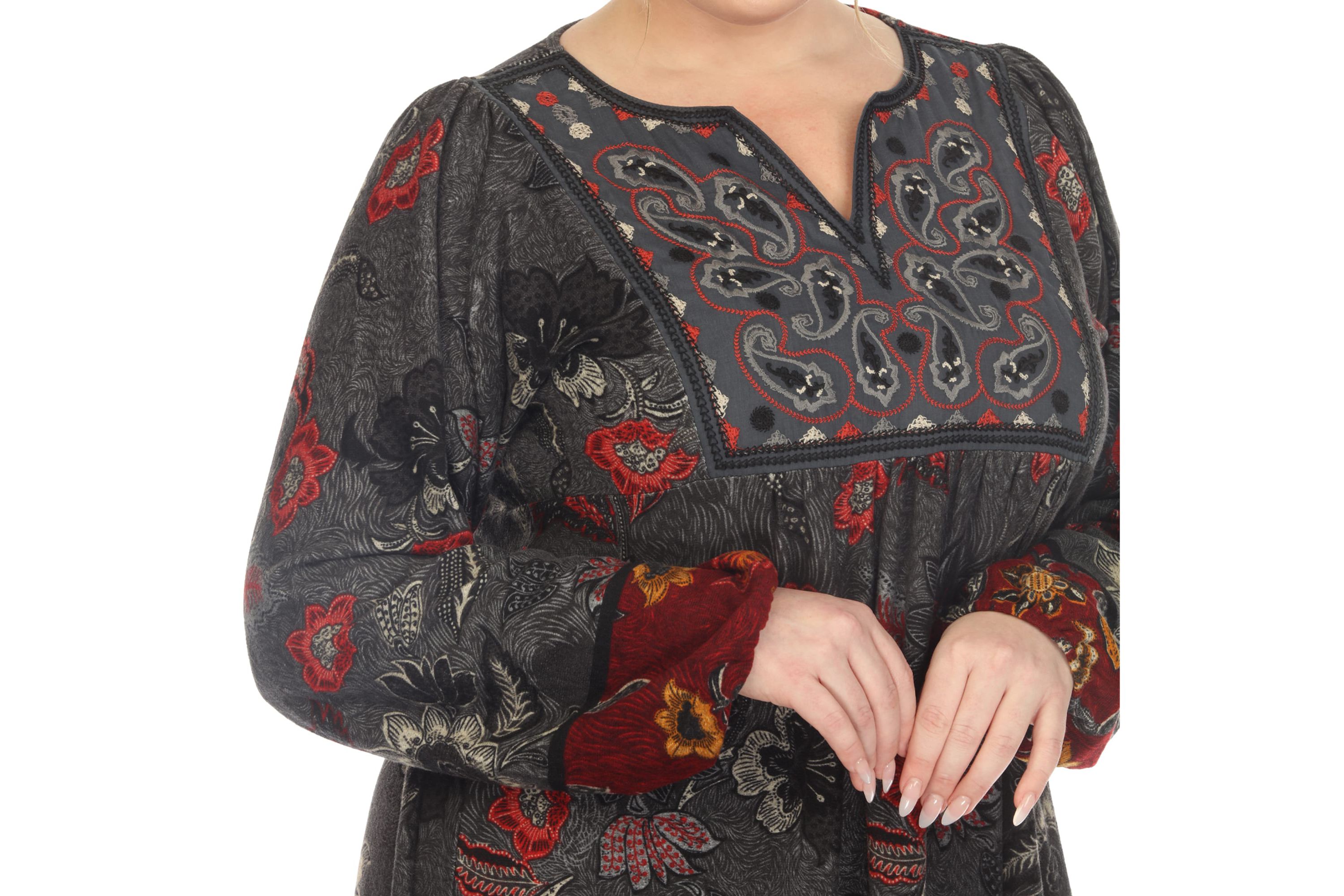 PS Paisley Floral Embroidered Sweater Dress