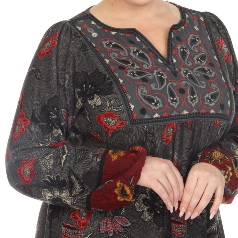 PS Paisley Floral Embroidered Sweater Dress