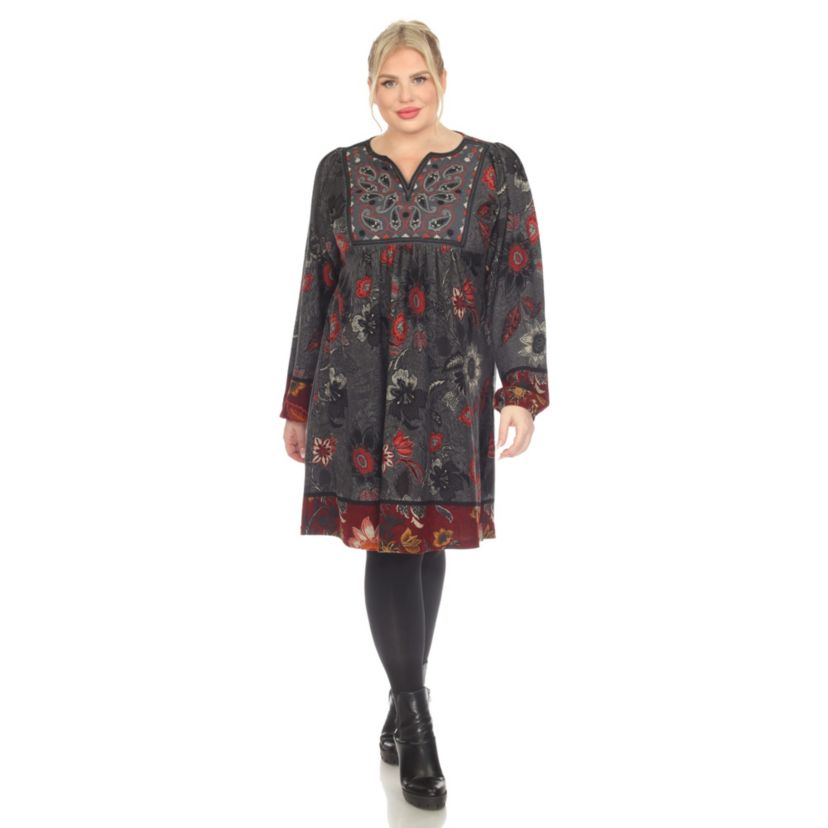 PS Paisley Floral Embroidered Sweater Dress