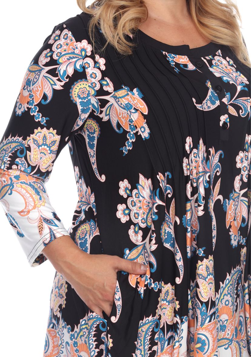 Plus Size Paisley Palazzo Pants and Top Set 