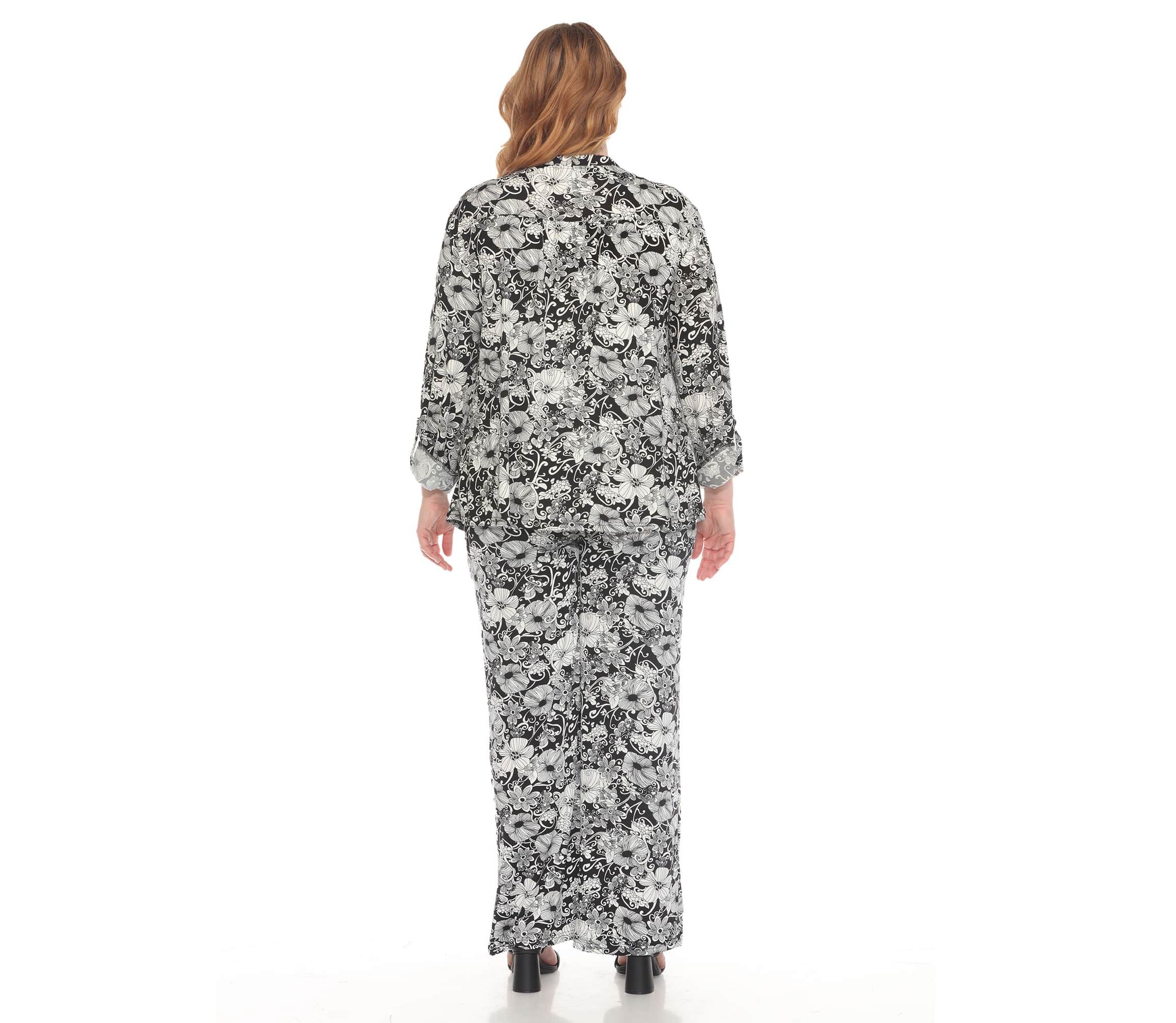Plus Size 2-Piece Floral Print Tunic and Pant Set