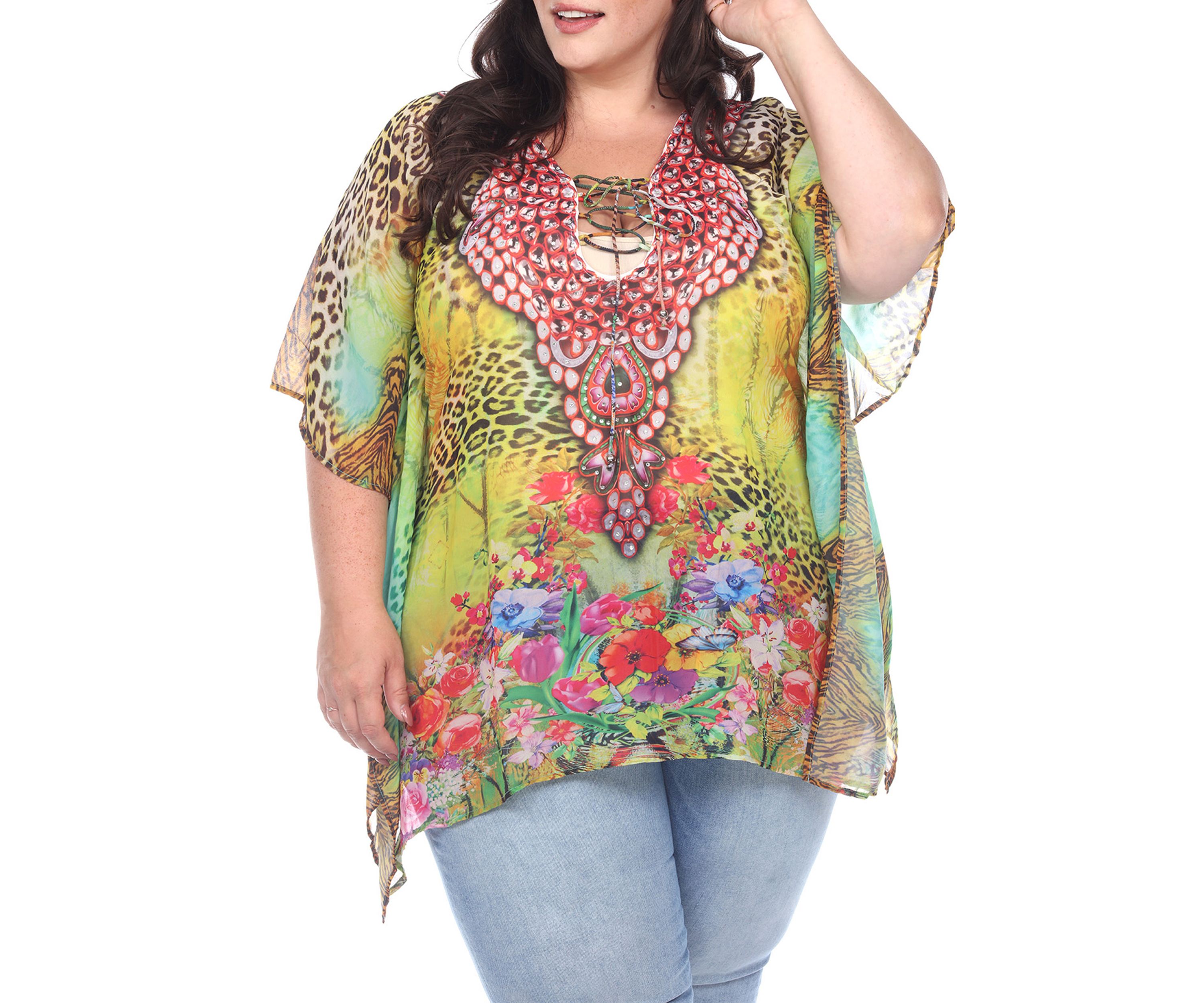 Plus Size Animal Print Caftan