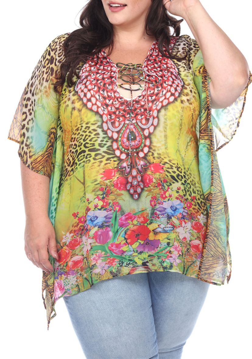 Plus Size Animal Print Caftan