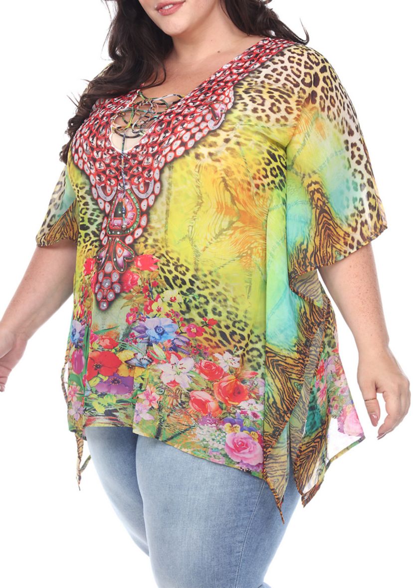 Plus Size Animal Print Caftan