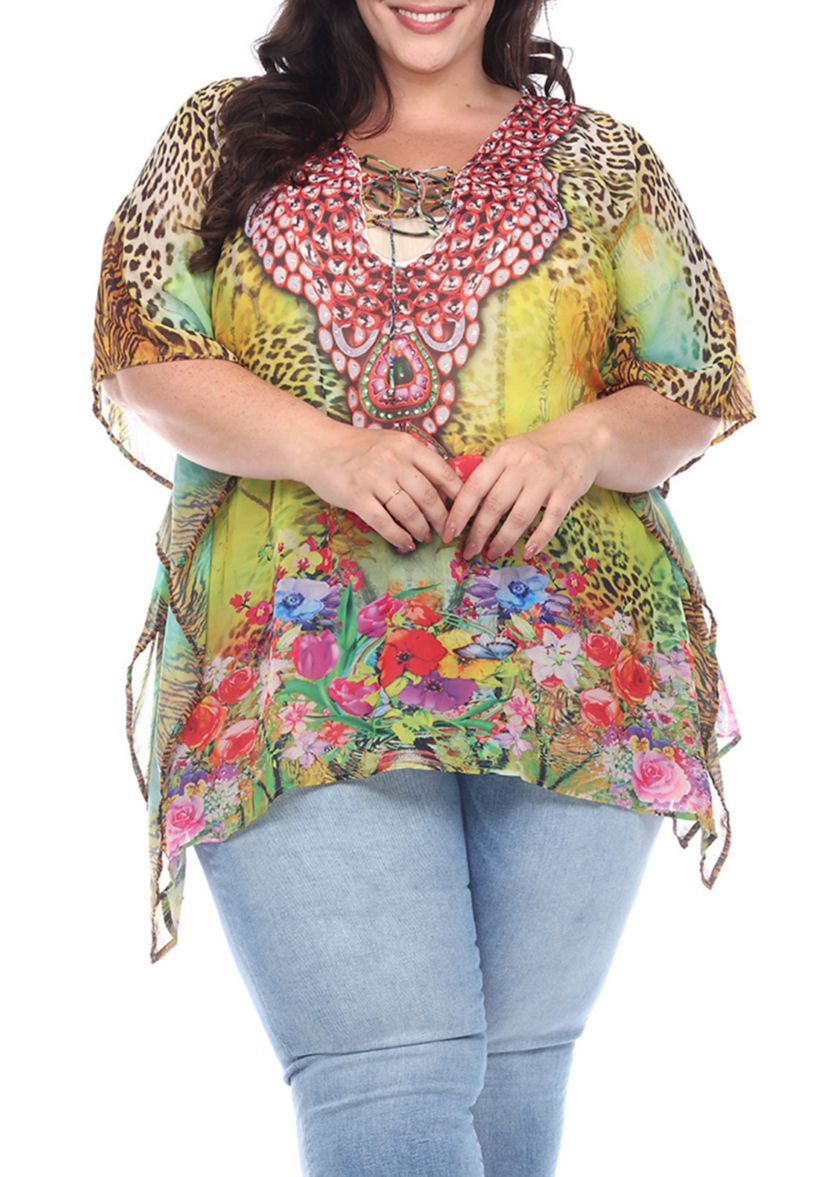 Plus Size Animal Print Caftan