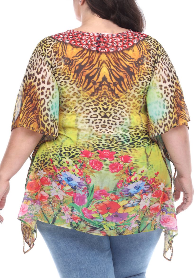 Plus Size Animal Print Caftan