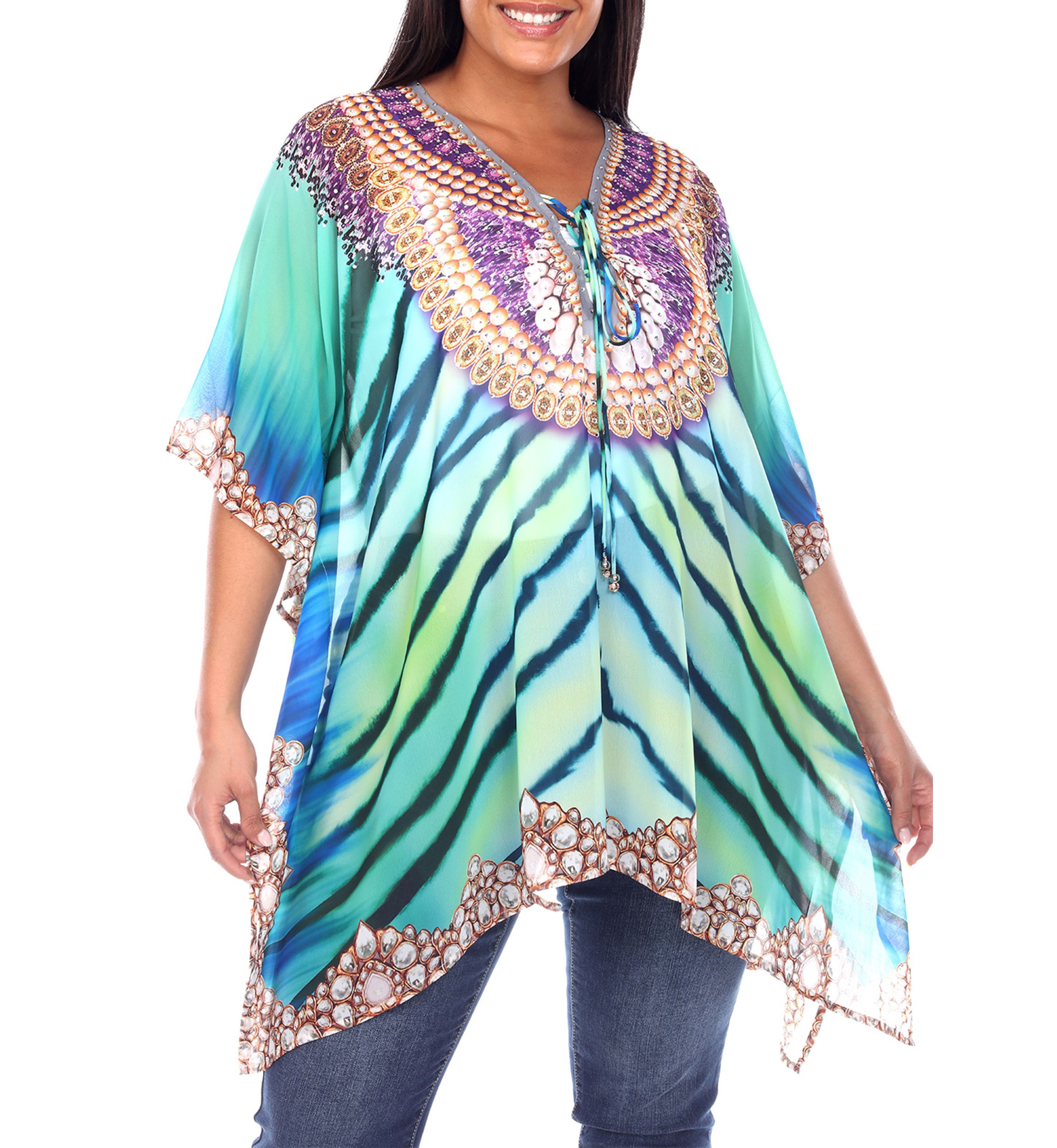 Plus Size Short Caftan