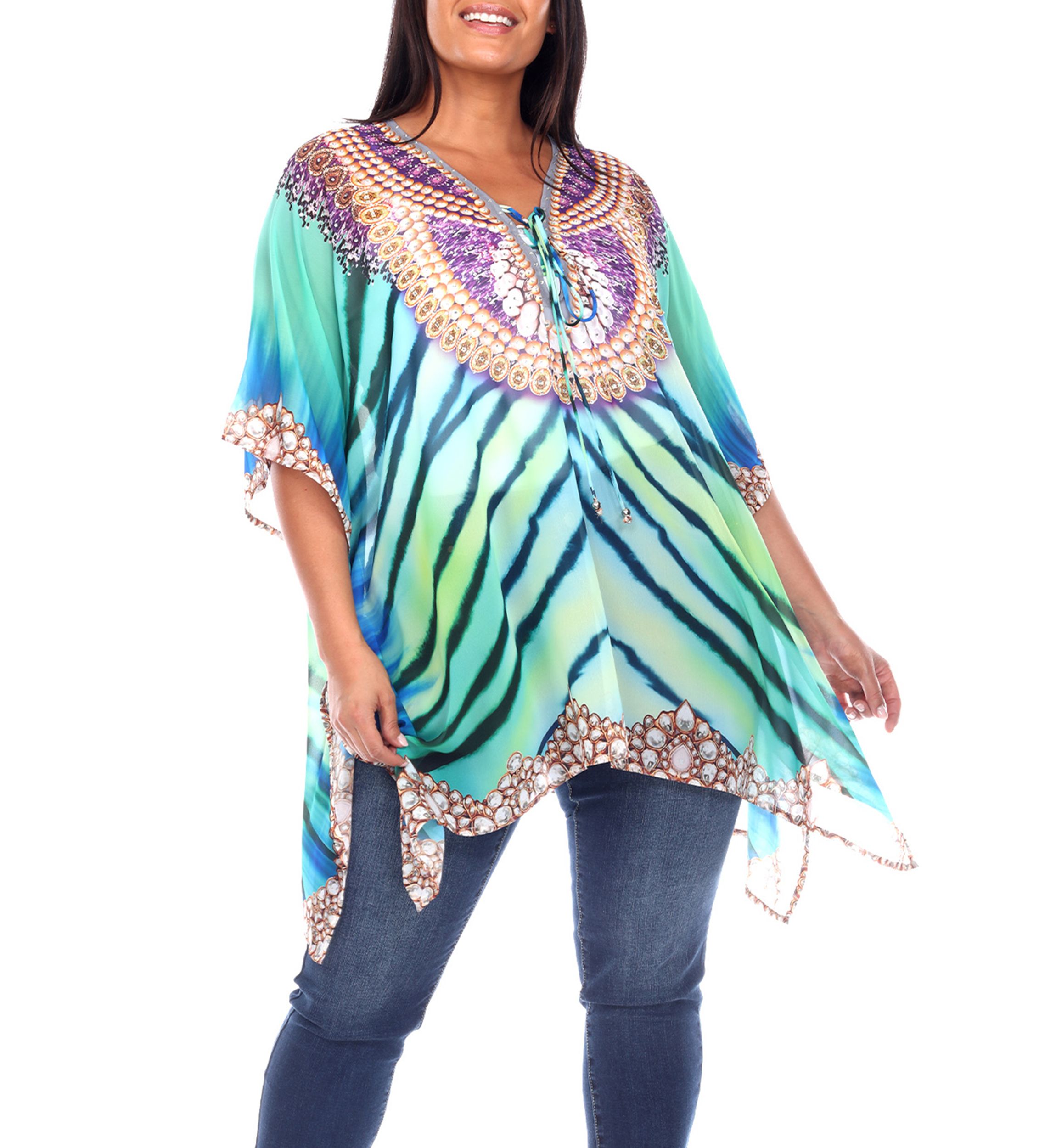 Plus Size Short Caftan