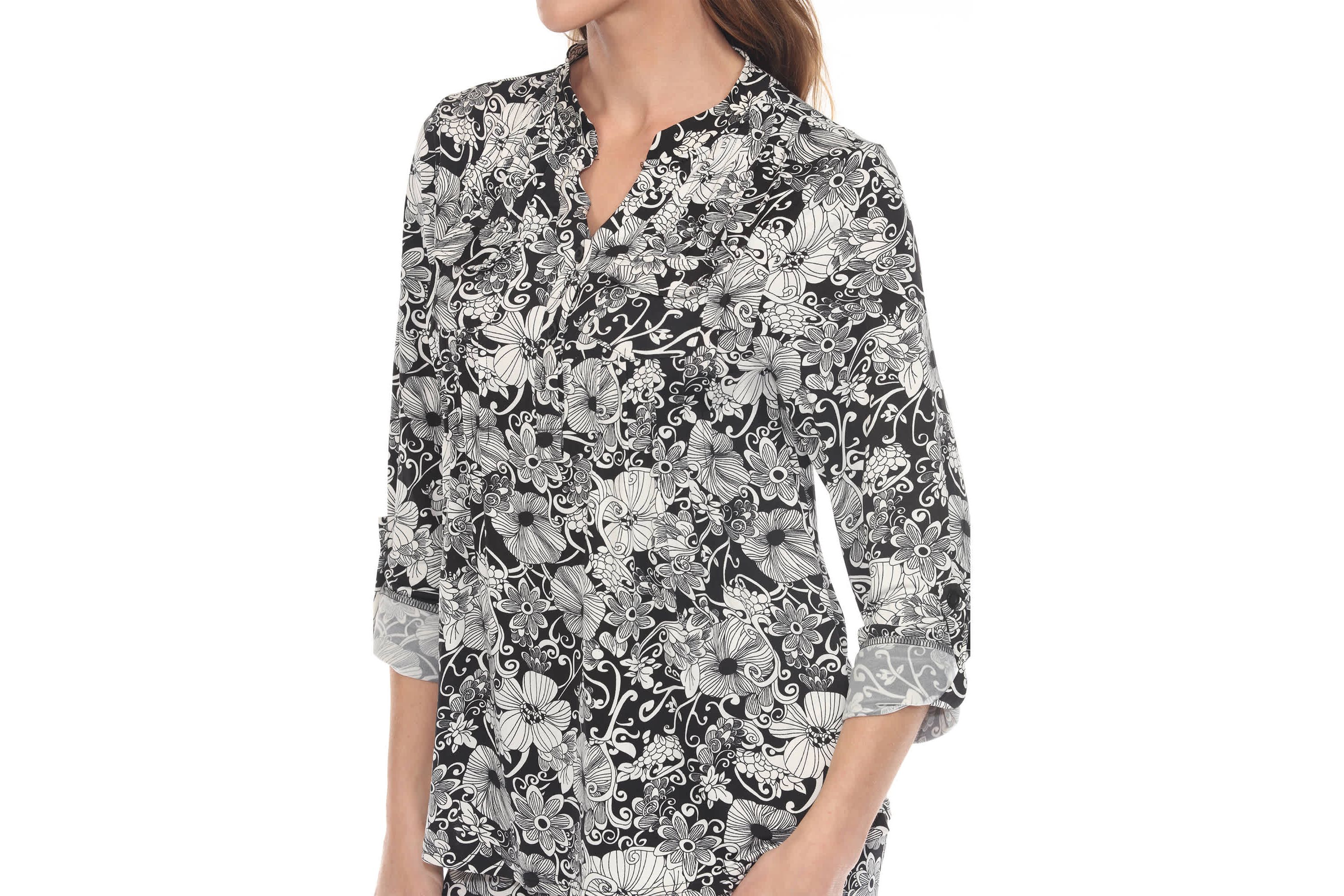 Womens 2-Piece Floral Print Tunic and Pant Set