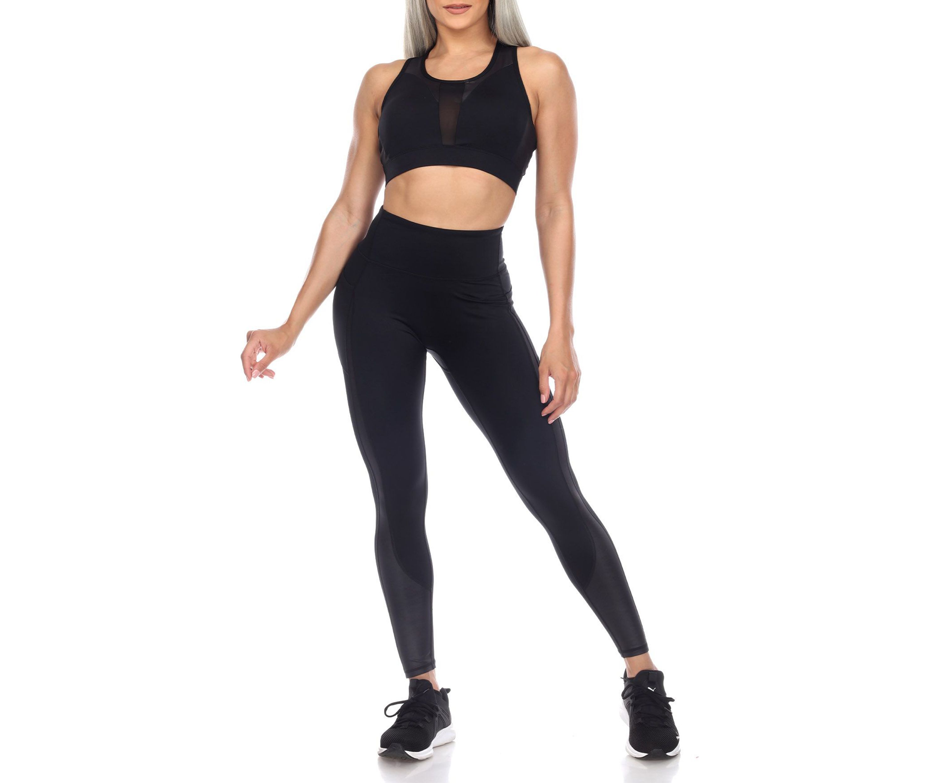 Racer Back Sports Bra & Mesh Leggings Set