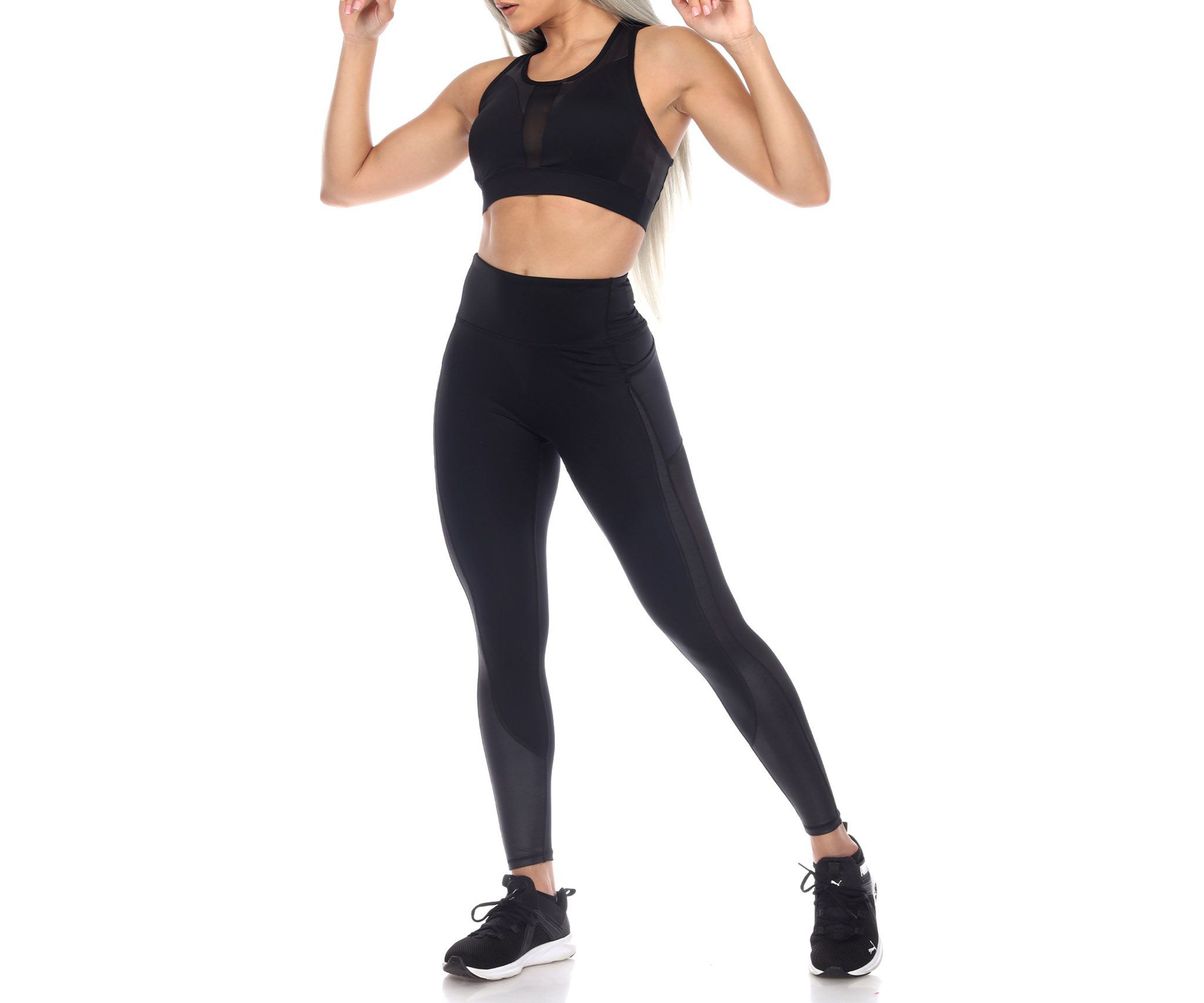 Racer Back Sports Bra & Mesh Leggings Set