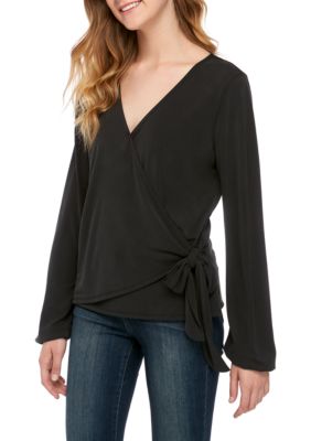 Kaari Blue™ Long Sleeve Wrap Top | belk