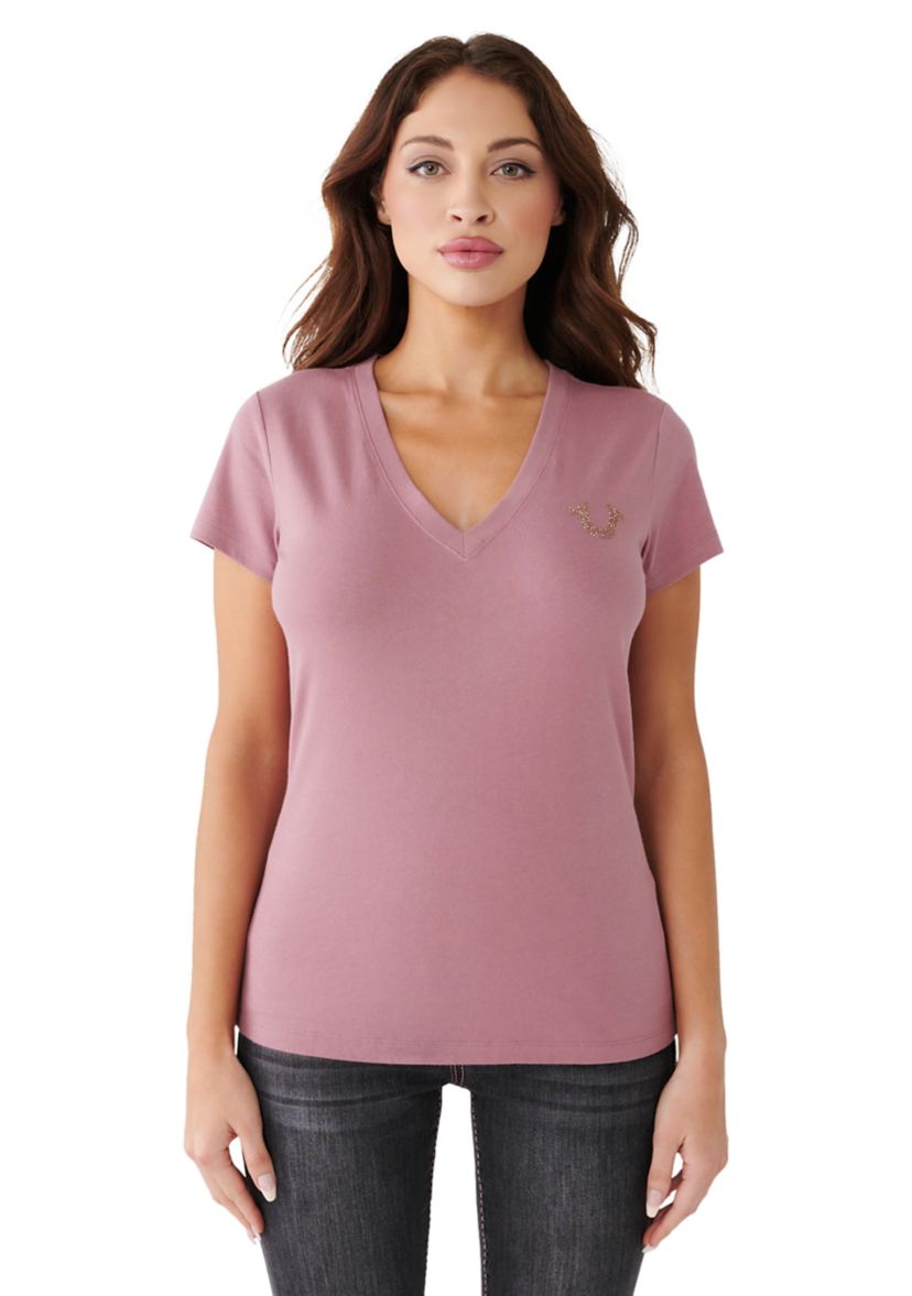 Womens Buddha Slim V-Neck T-Shirt