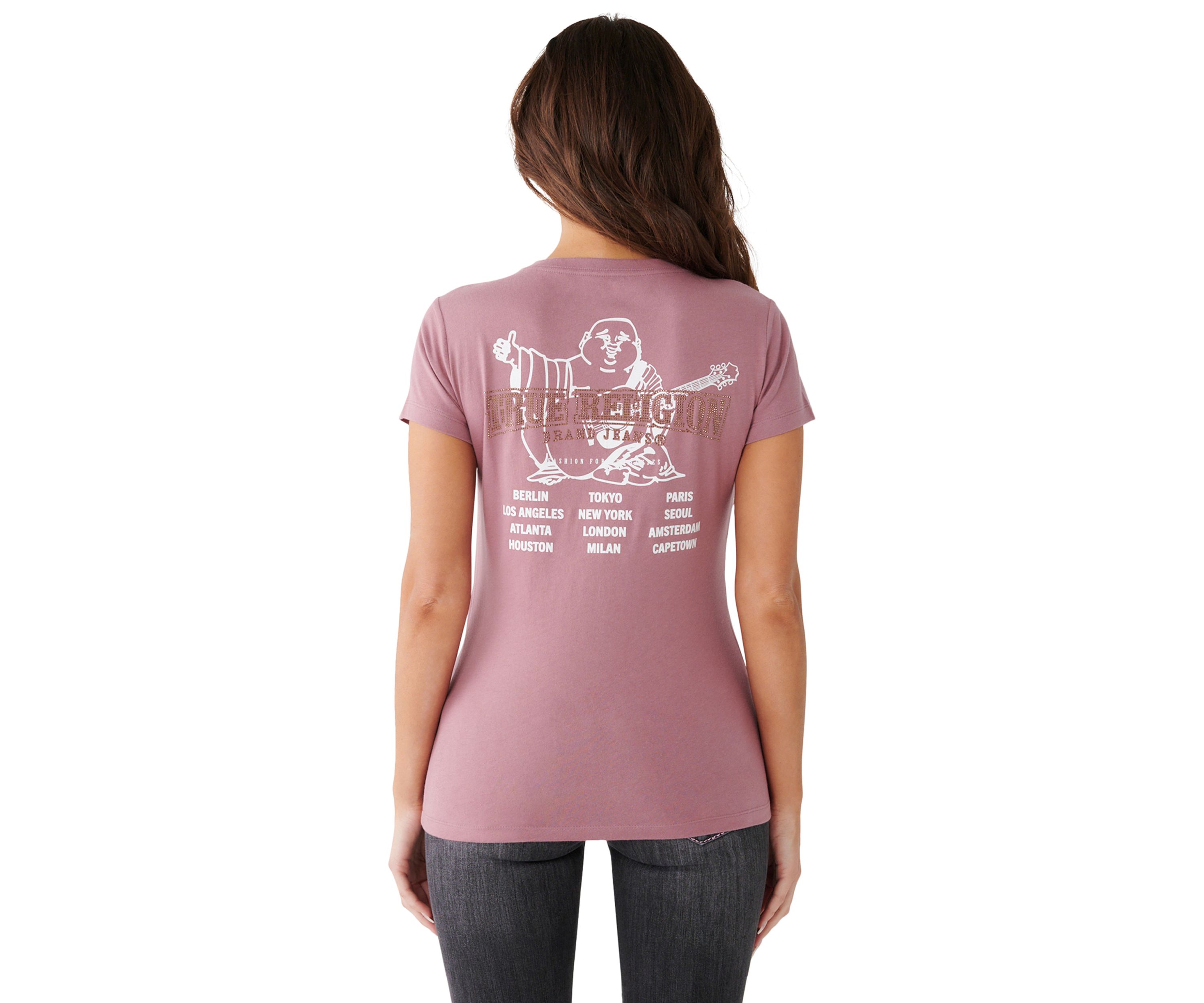 Womens Buddha Slim V-Neck T-Shirt