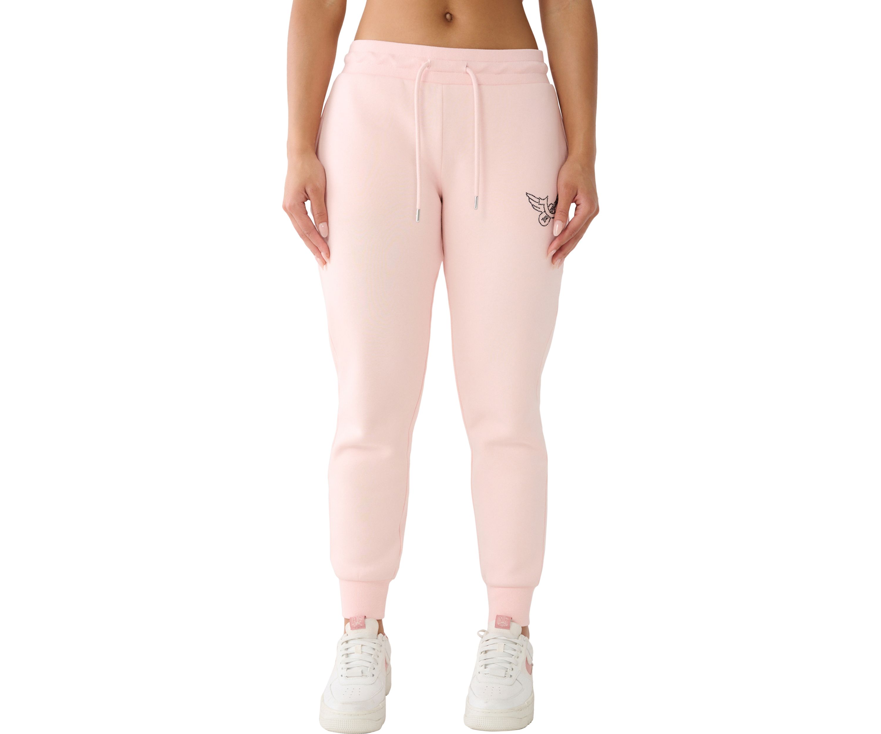 Womens Retro Crystal Mid Rise Jogger Pants