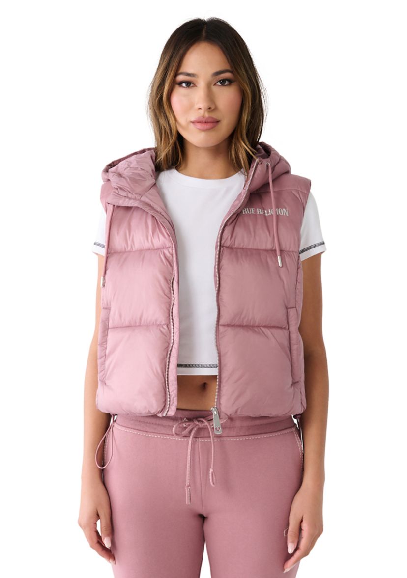 Womens Foil Puffer Vest