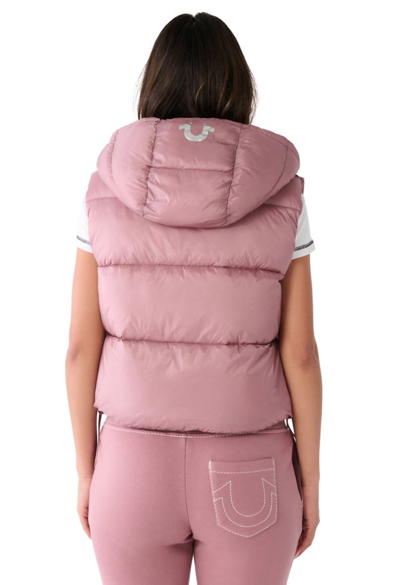 Womens Foil Puffer Vest