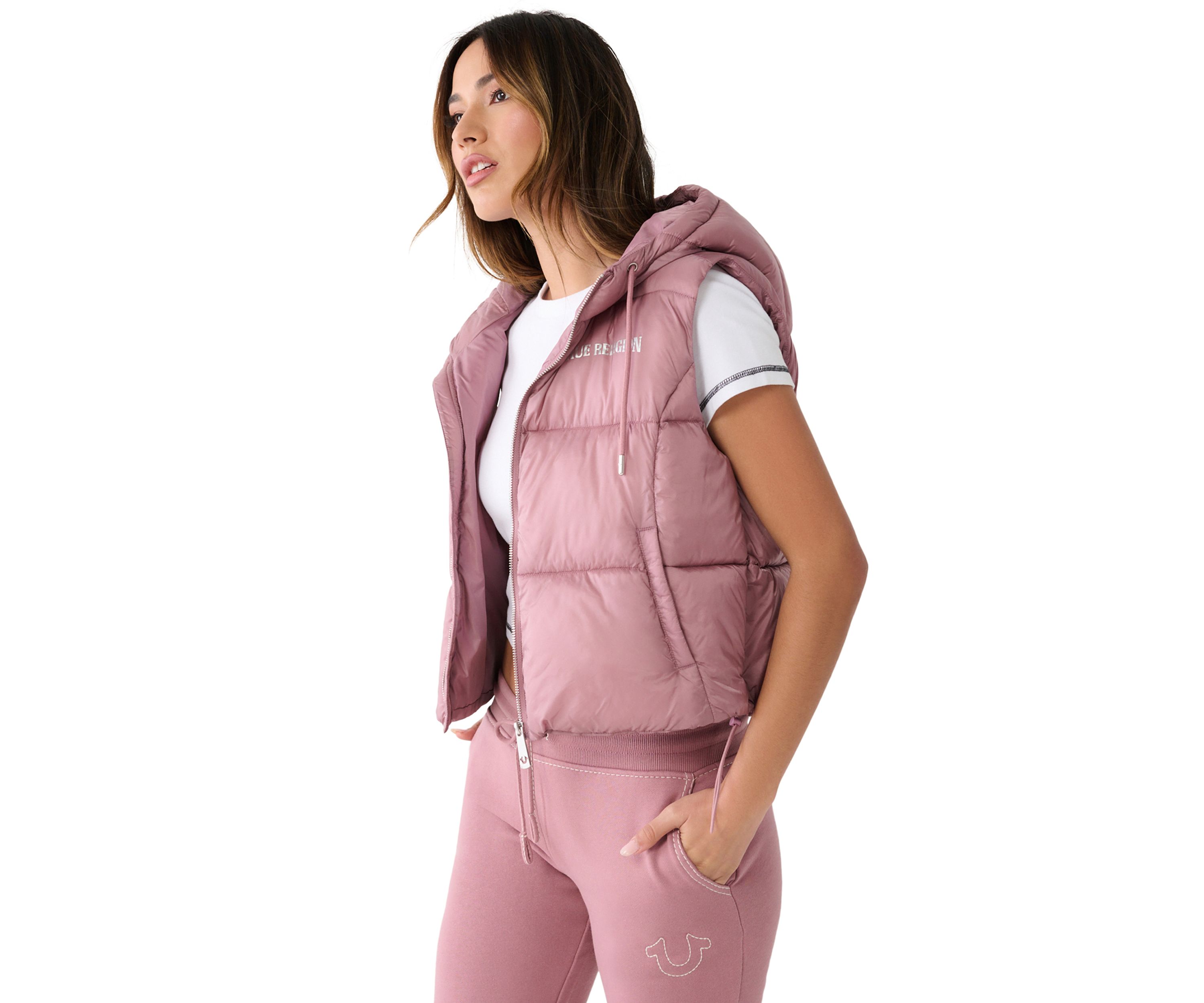 Womens Foil Puffer Vest