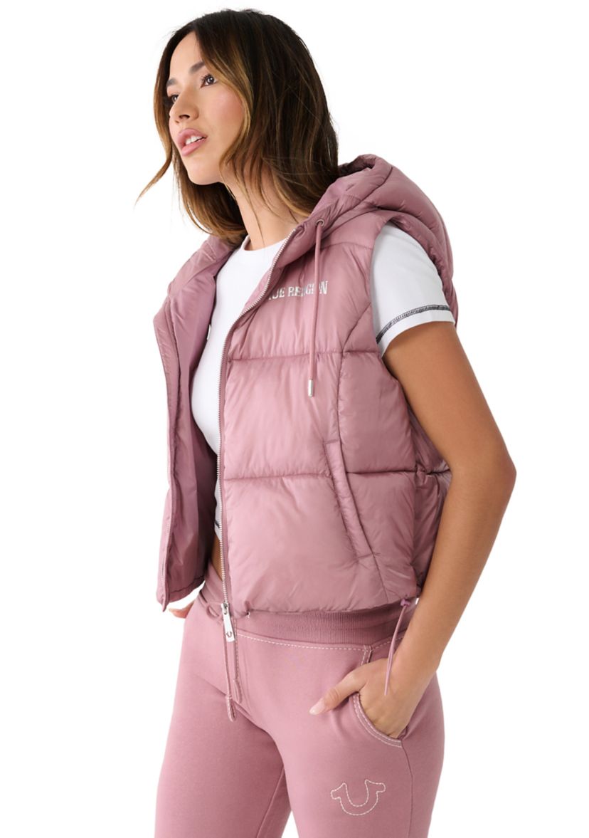 Womens Foil Puffer Vest
