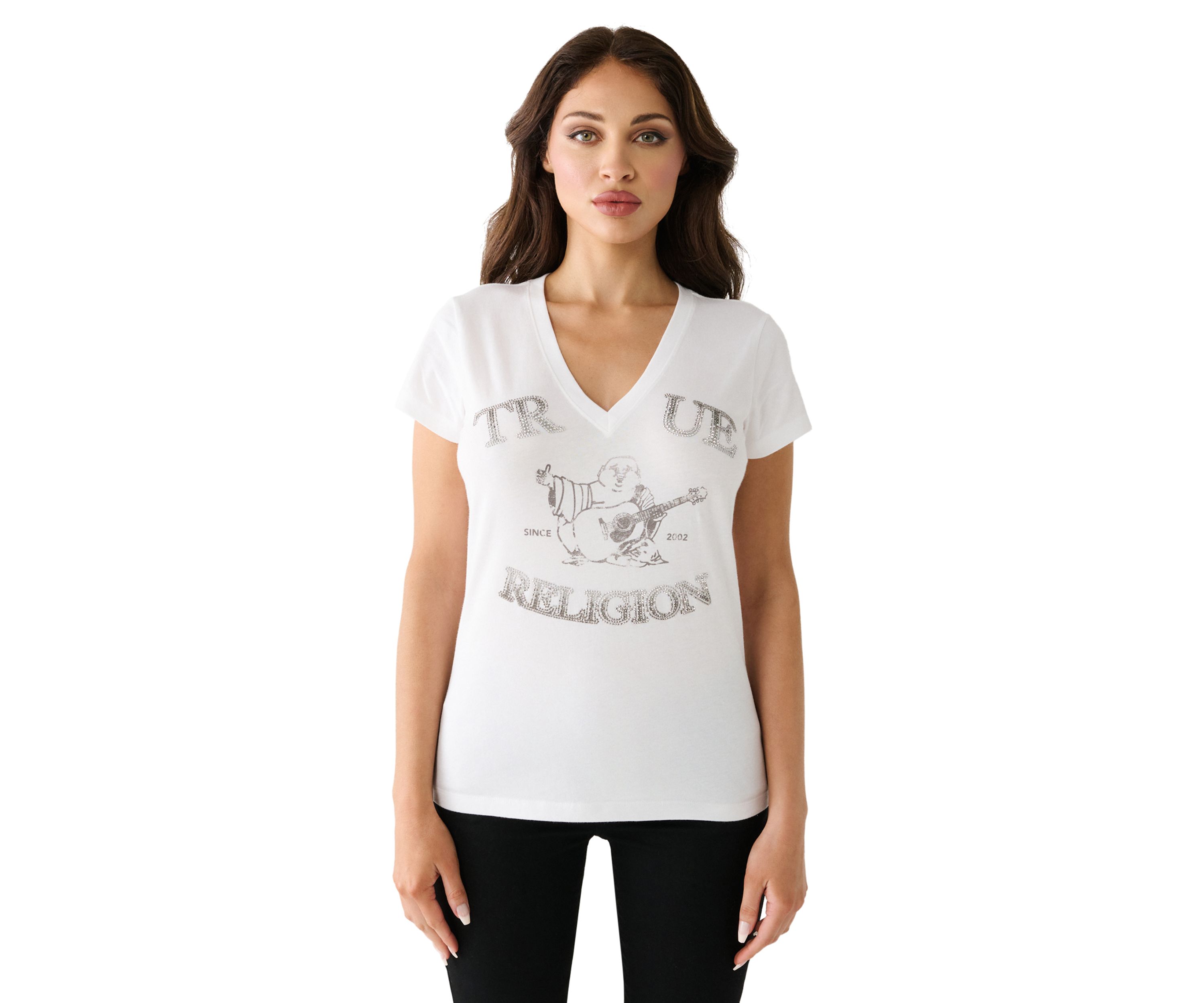 Womens Crystal Buddha Graphic T-Shirt