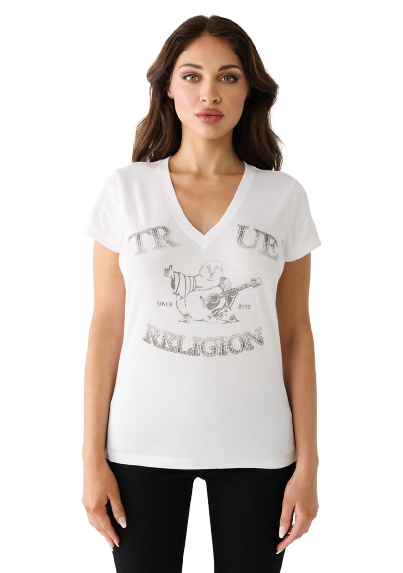 Womens Crystal Buddha Graphic T-Shirt