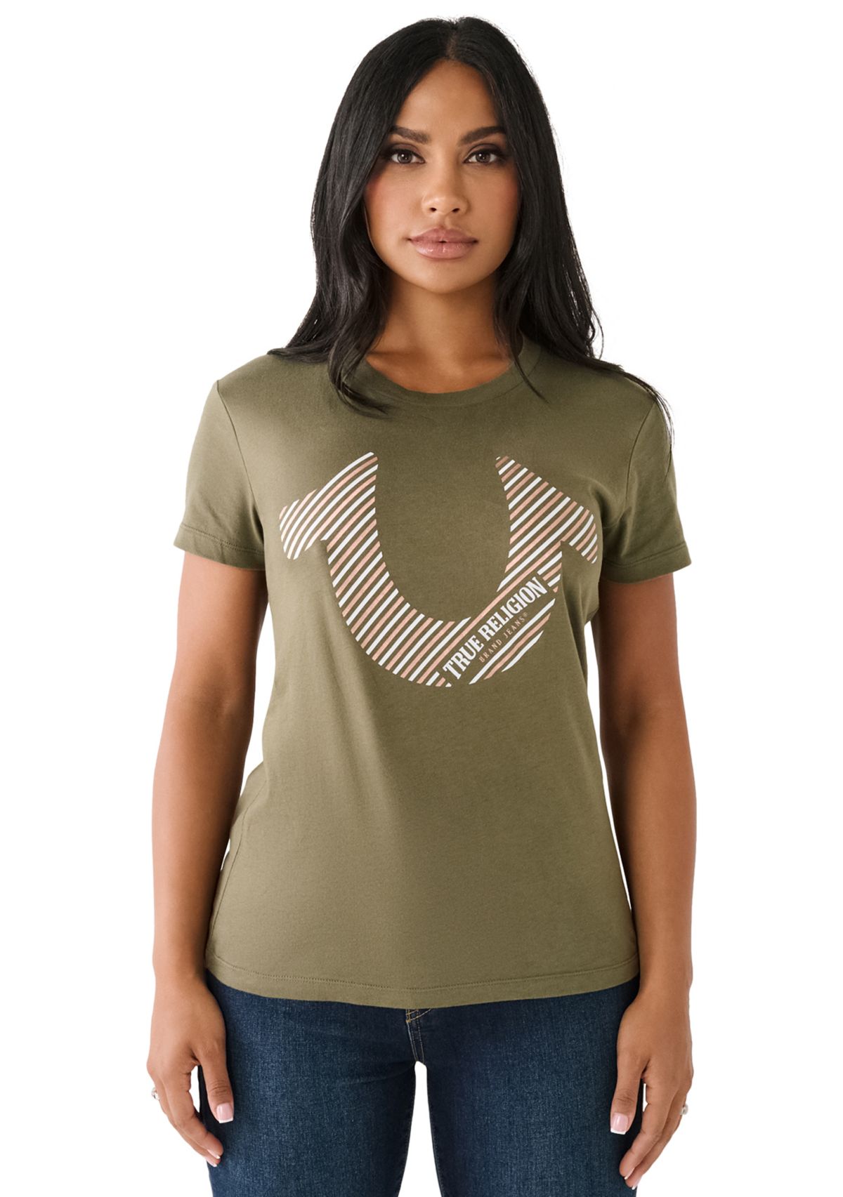 Womens Slim Crew Neck Graphic T-Shirt