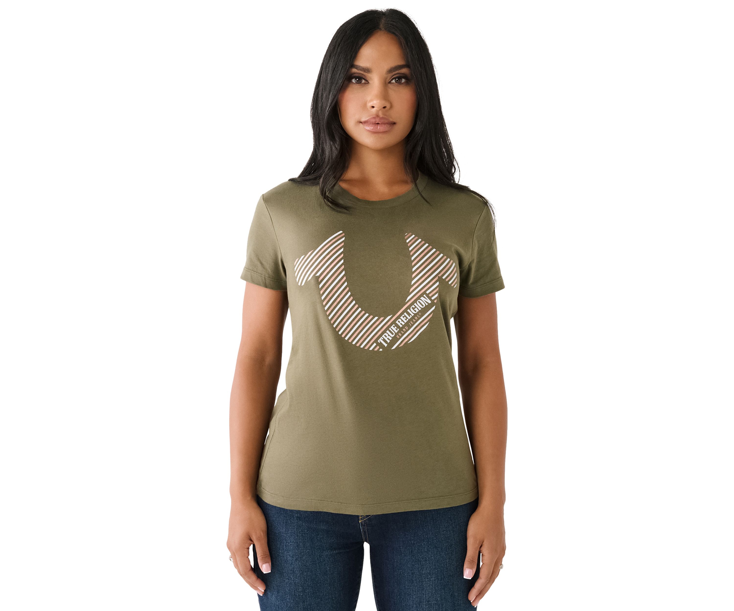Womens Slim Crew Neck Graphic T-Shirt