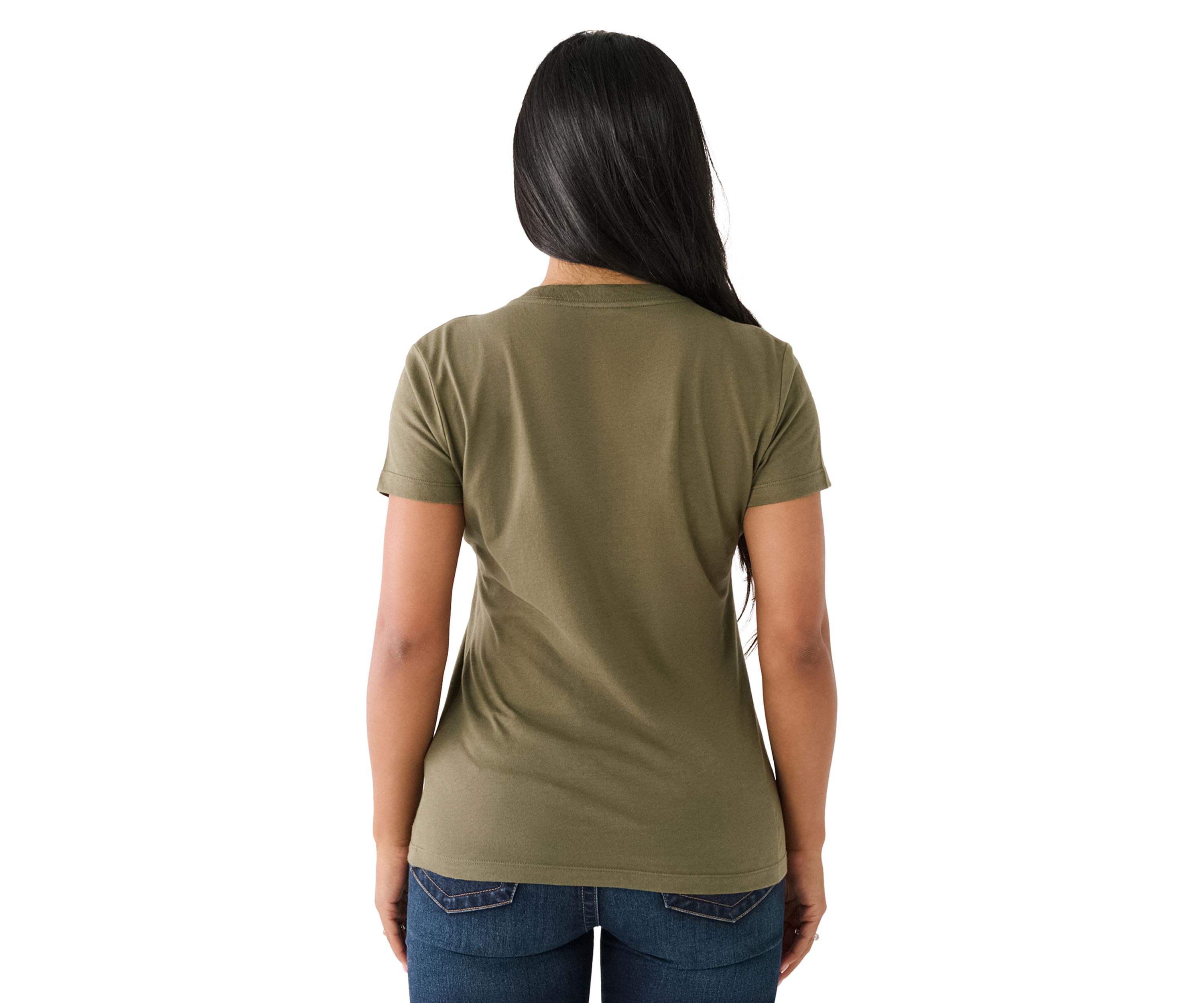 Womens Slim Crew Neck Graphic T-Shirt
