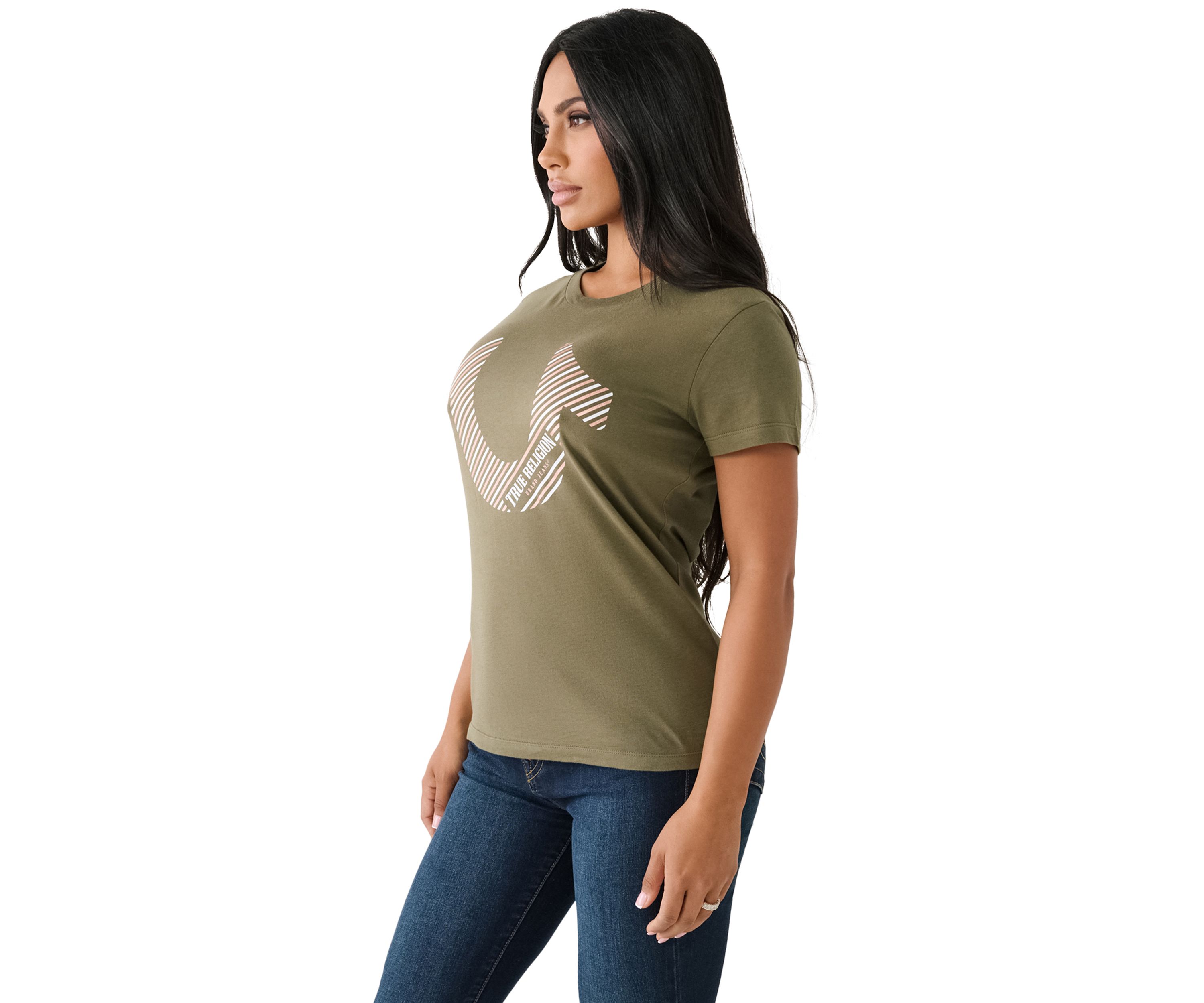 Womens Slim Crew Neck Graphic T-Shirt