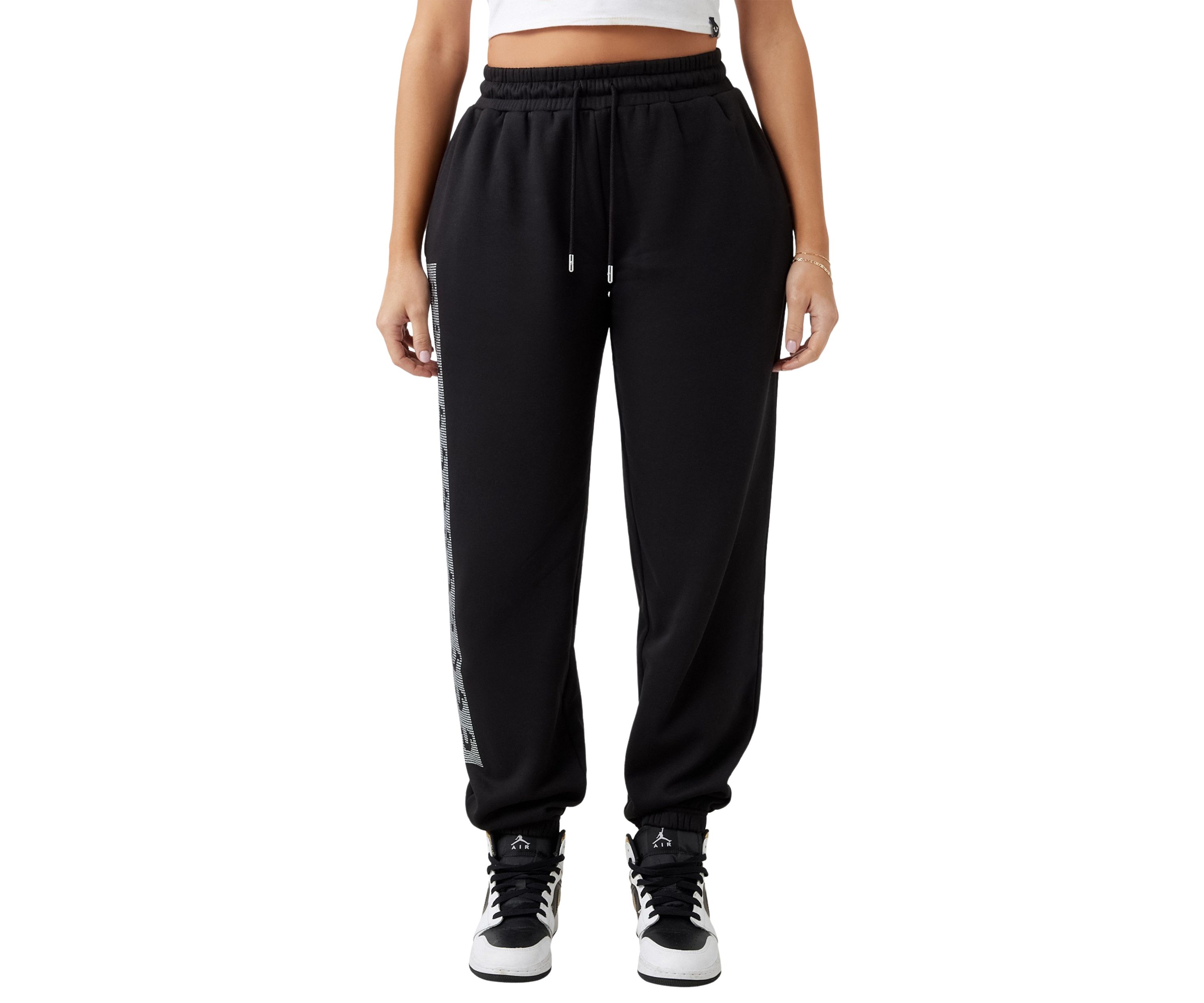 Womens Crystal Box Boyfriend Jogger Pants