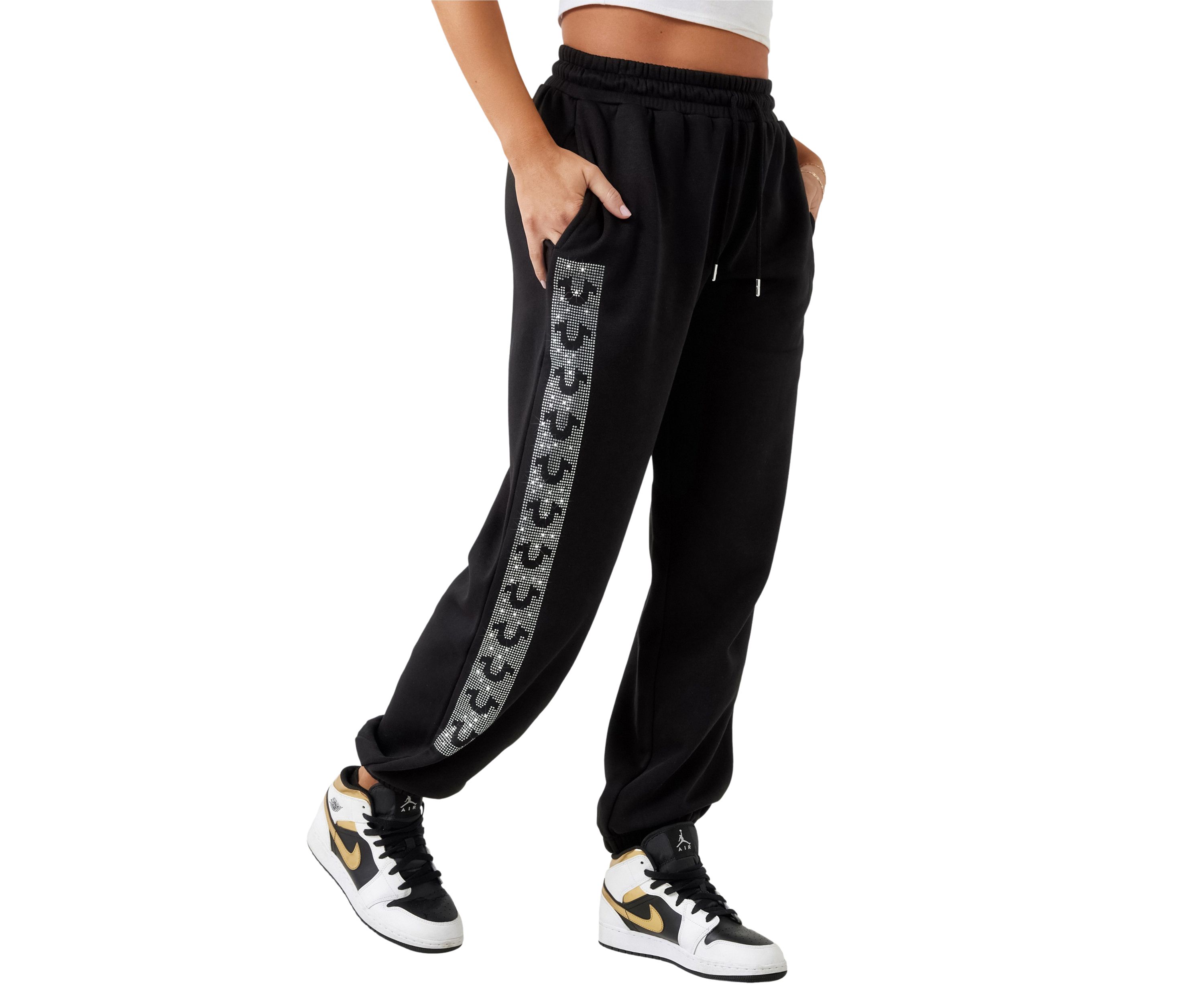 Womens Crystal Box Boyfriend Jogger Pants