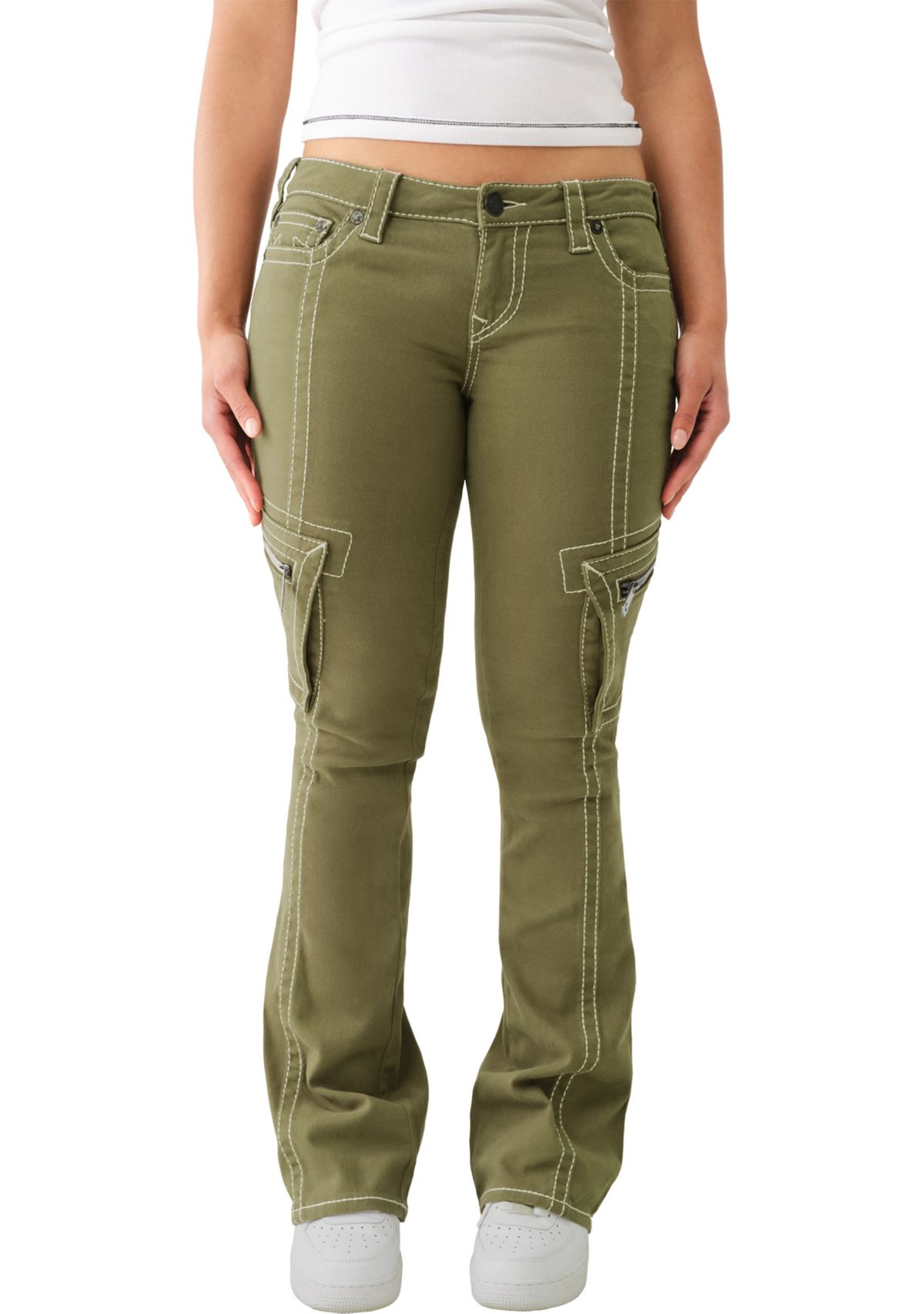 Womens Becca Low Rise Cargo Bootcut Jeans