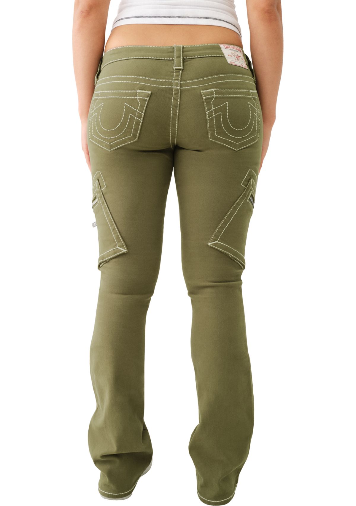 Womens Becca Low Rise Cargo Bootcut Jeans