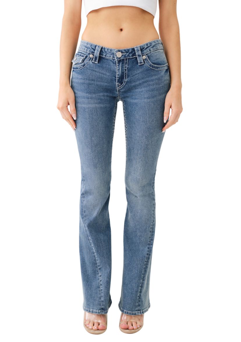 Womens Embroidered Wings Flare Jeans
