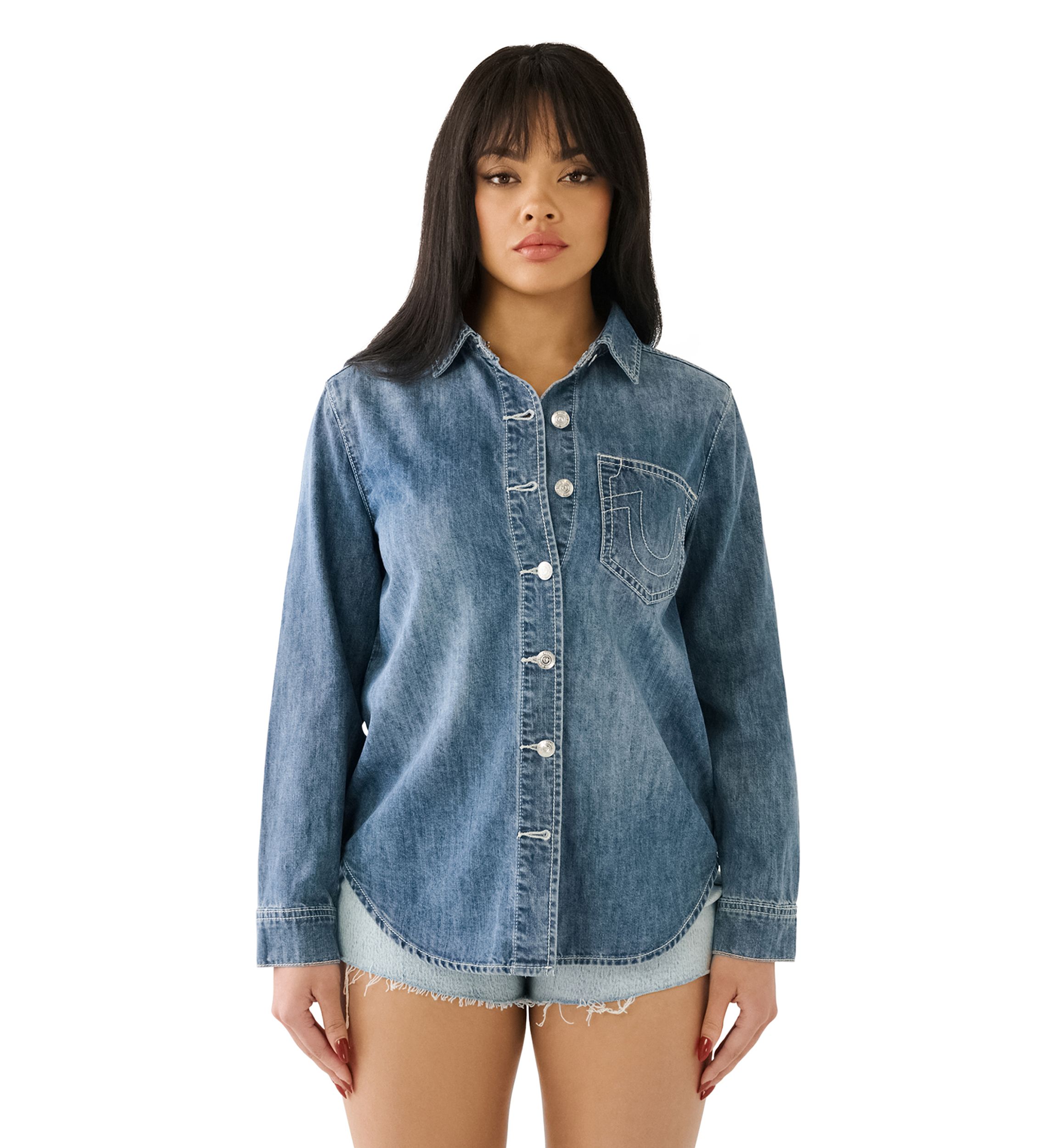 Womens World Tour Logo Denim Shirt