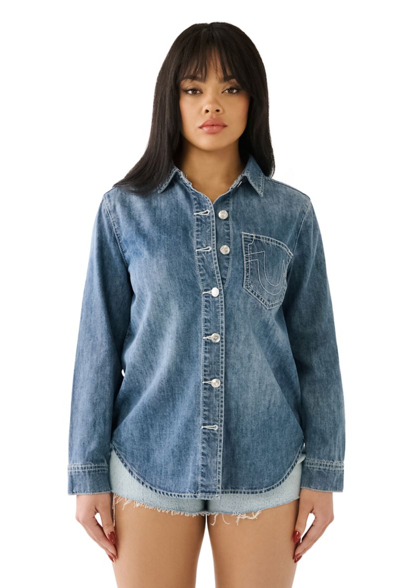 Womens World Tour Logo Denim Shirt